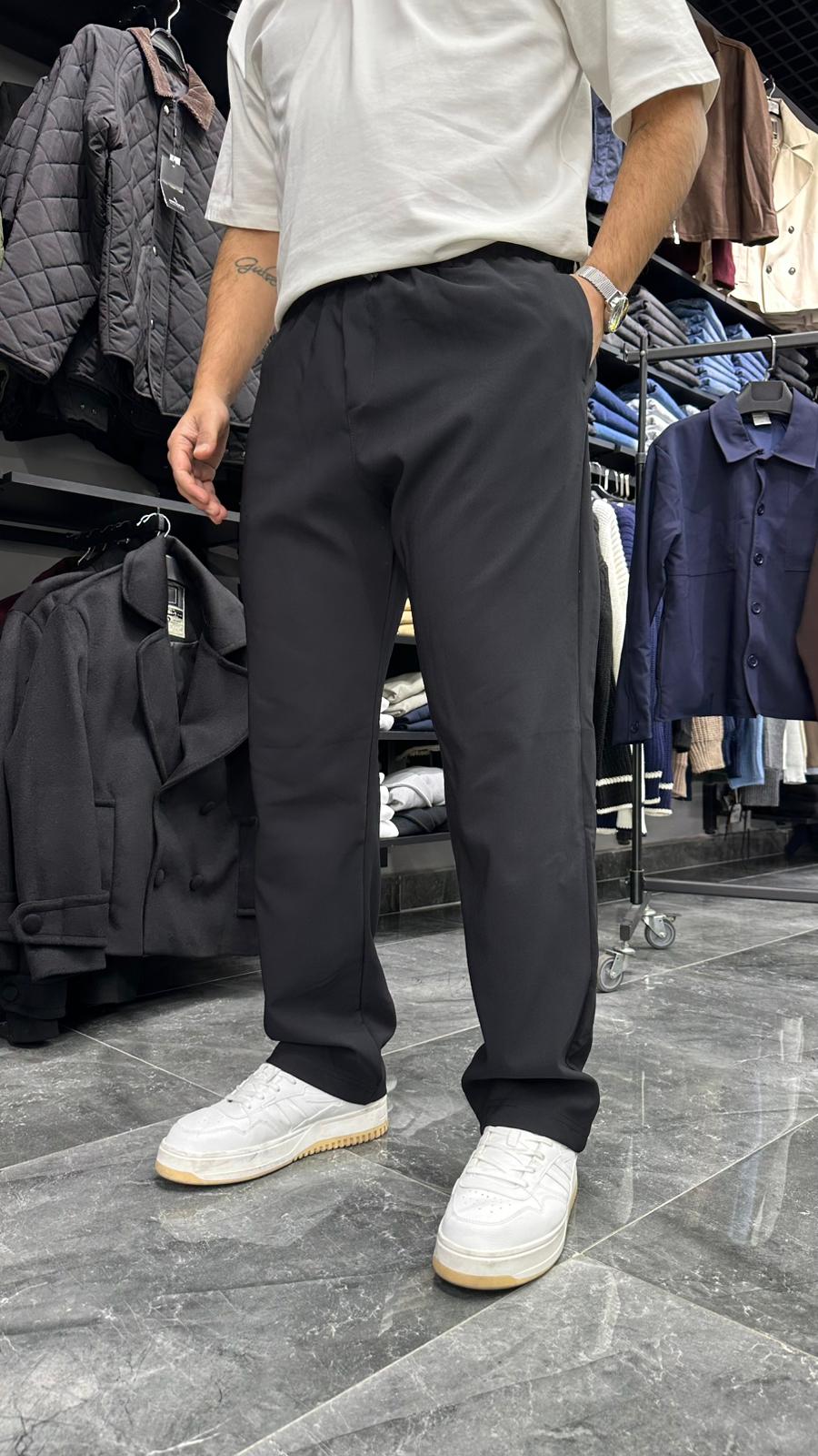 Relax Fit Fabric Pantolon Siyah