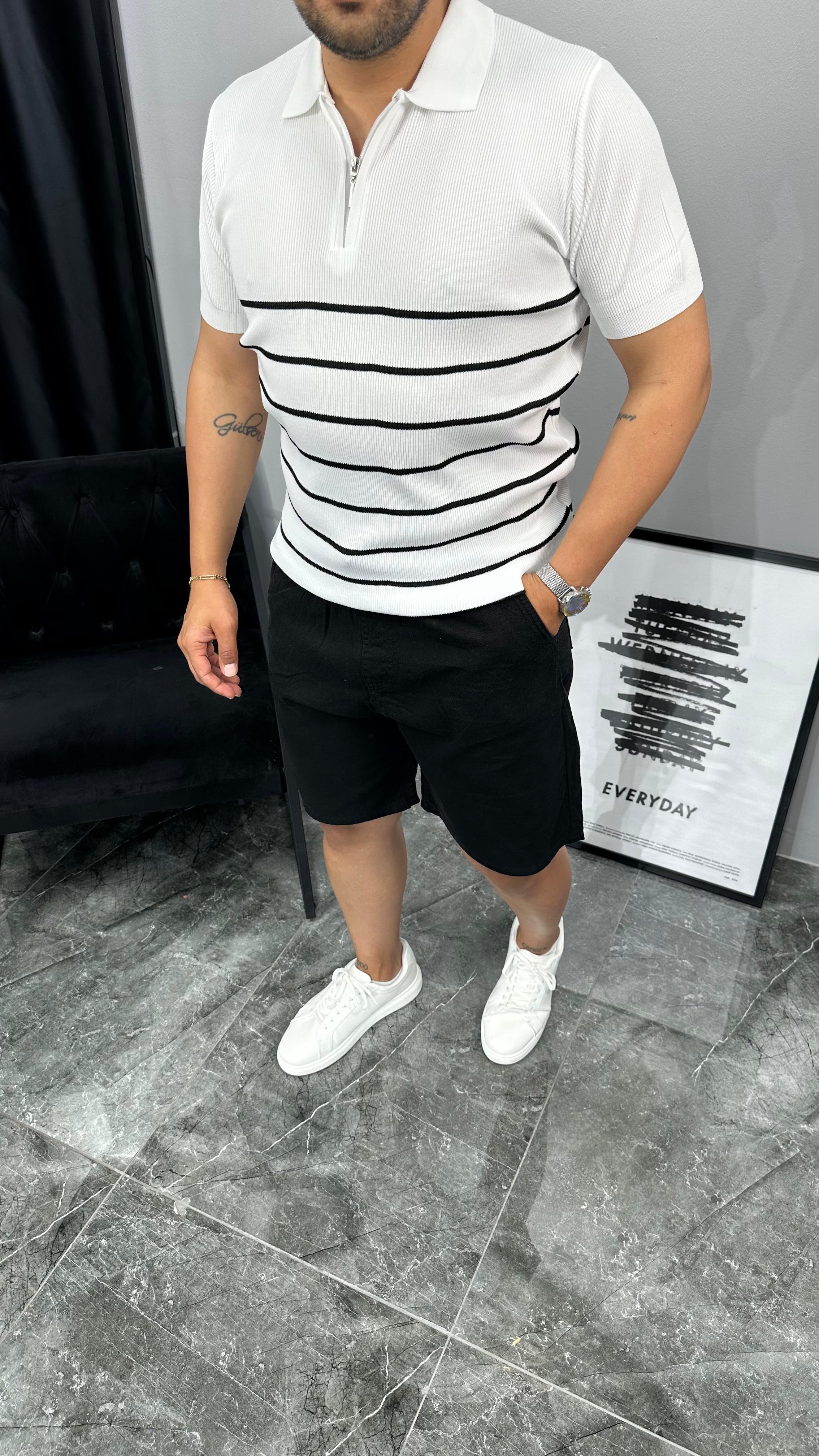 Fermuarlı Triko T-shirt