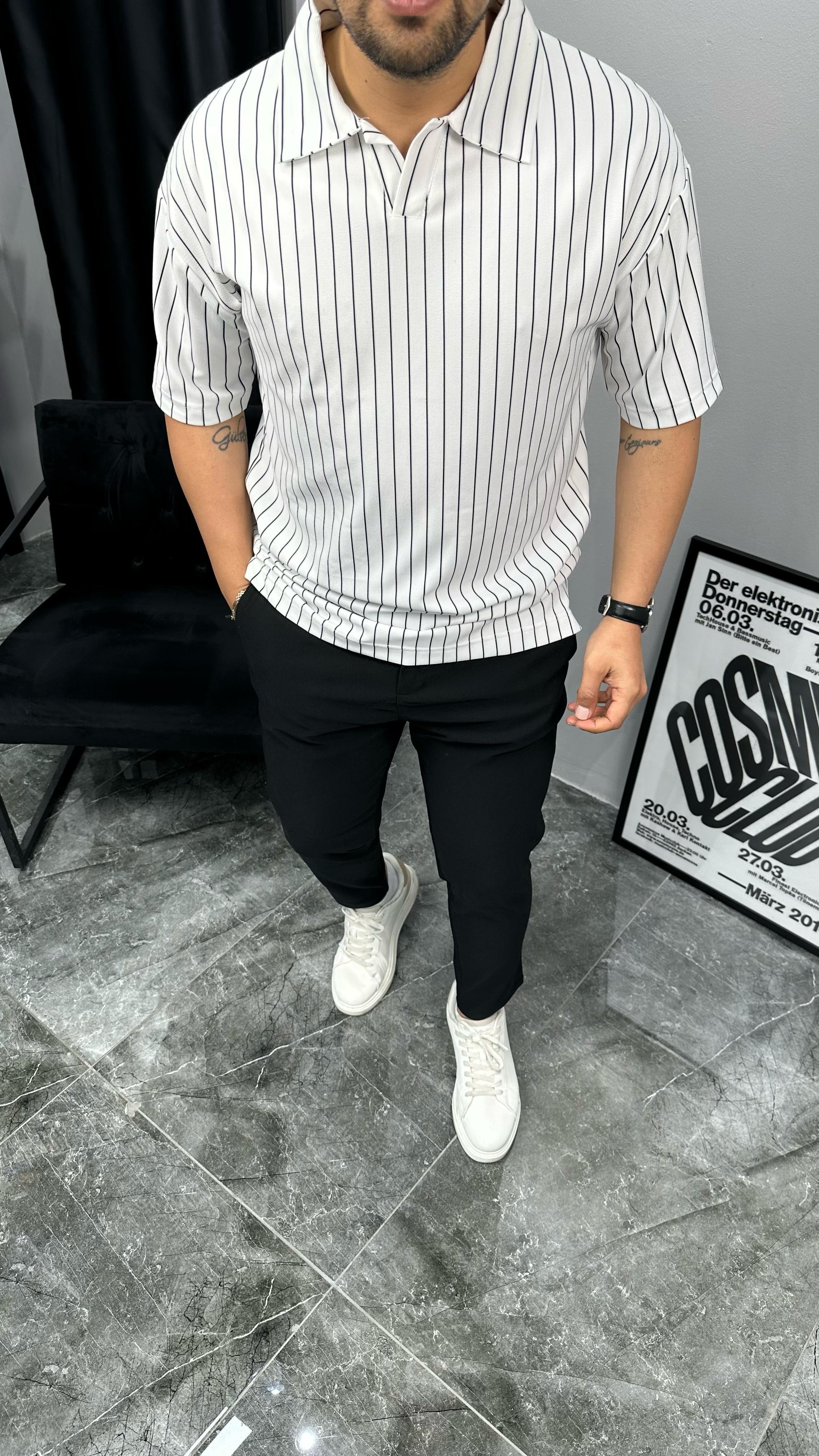 Çizgili Polo Yaka Tshirt