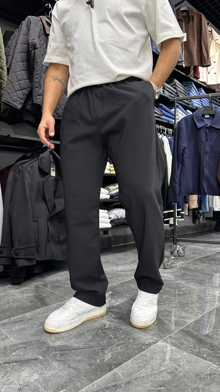 Relax Fit Fabric Pantolon Siyah