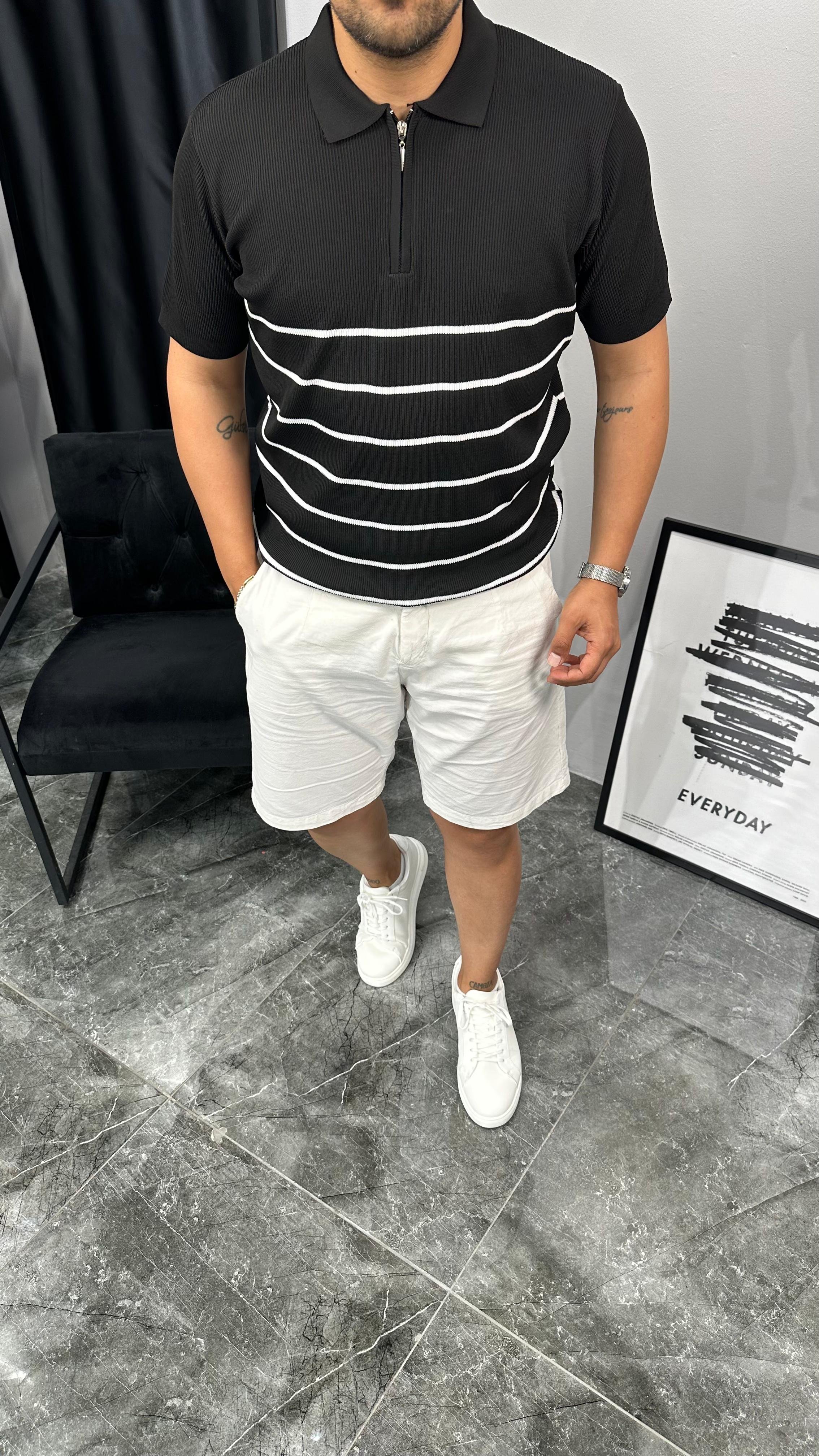 Fermuarlı Triko T-shirt