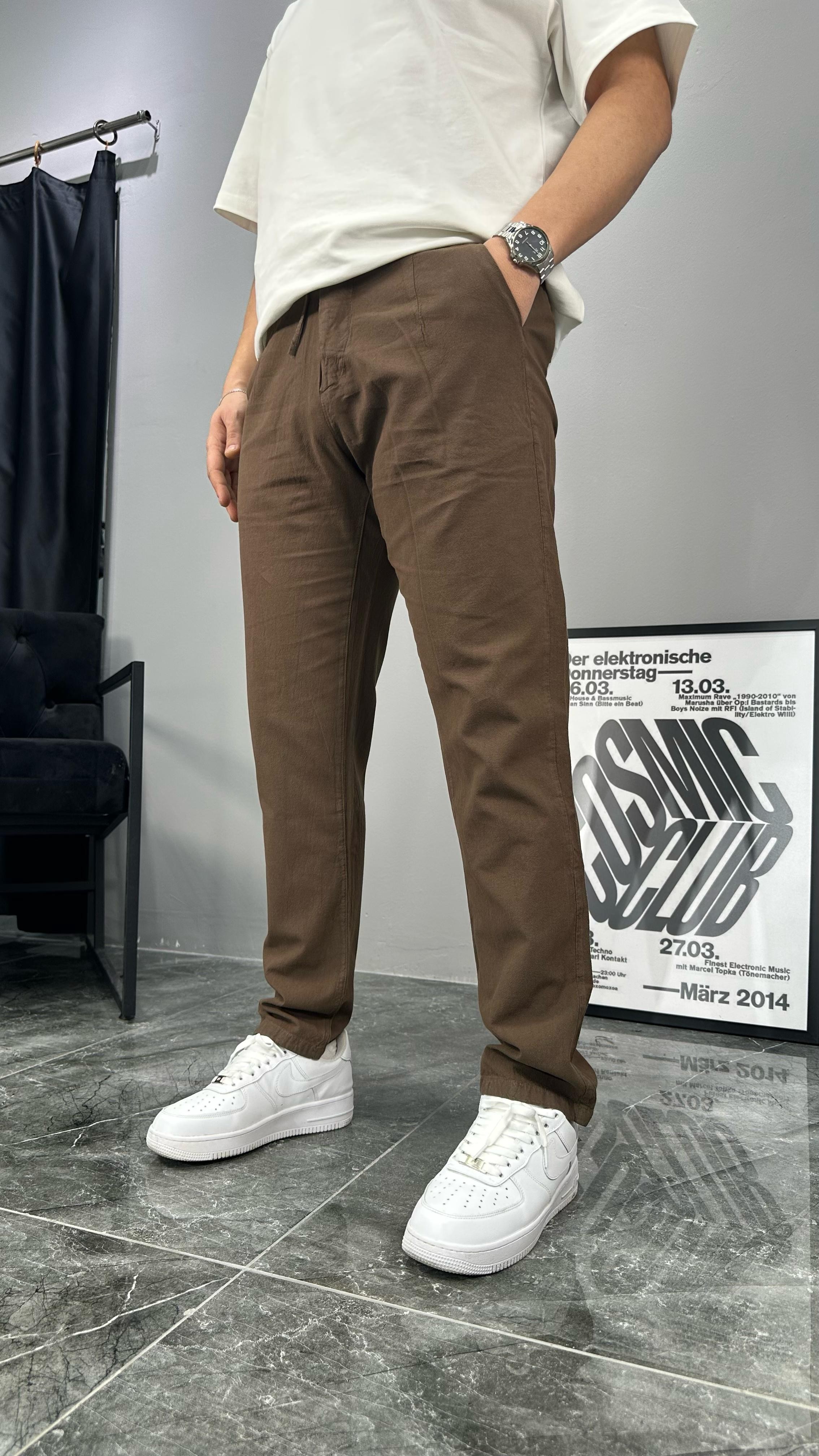 Regular Keten Pantolon