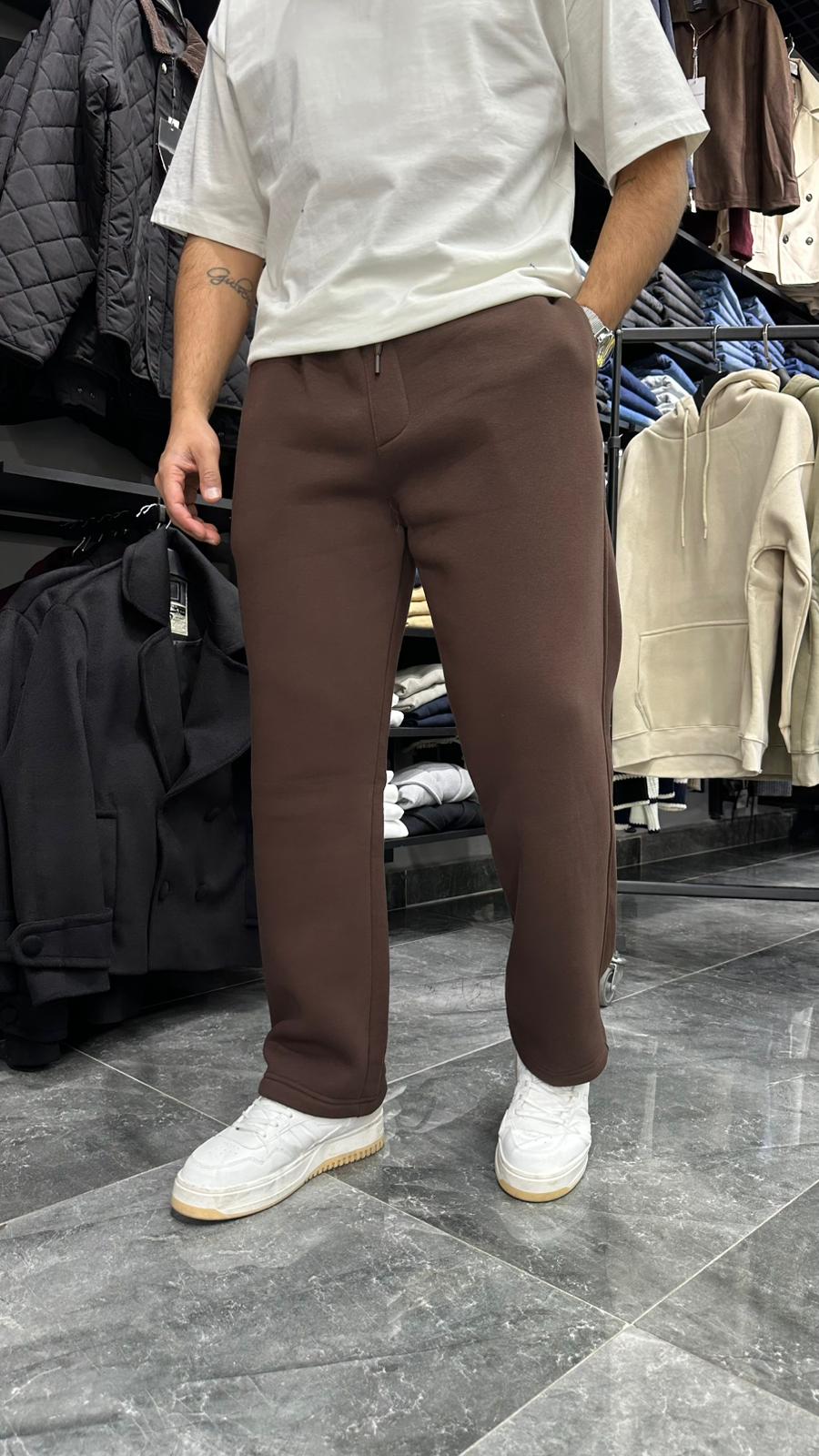 Şardonlu Eşofman Altı Acı Kahve