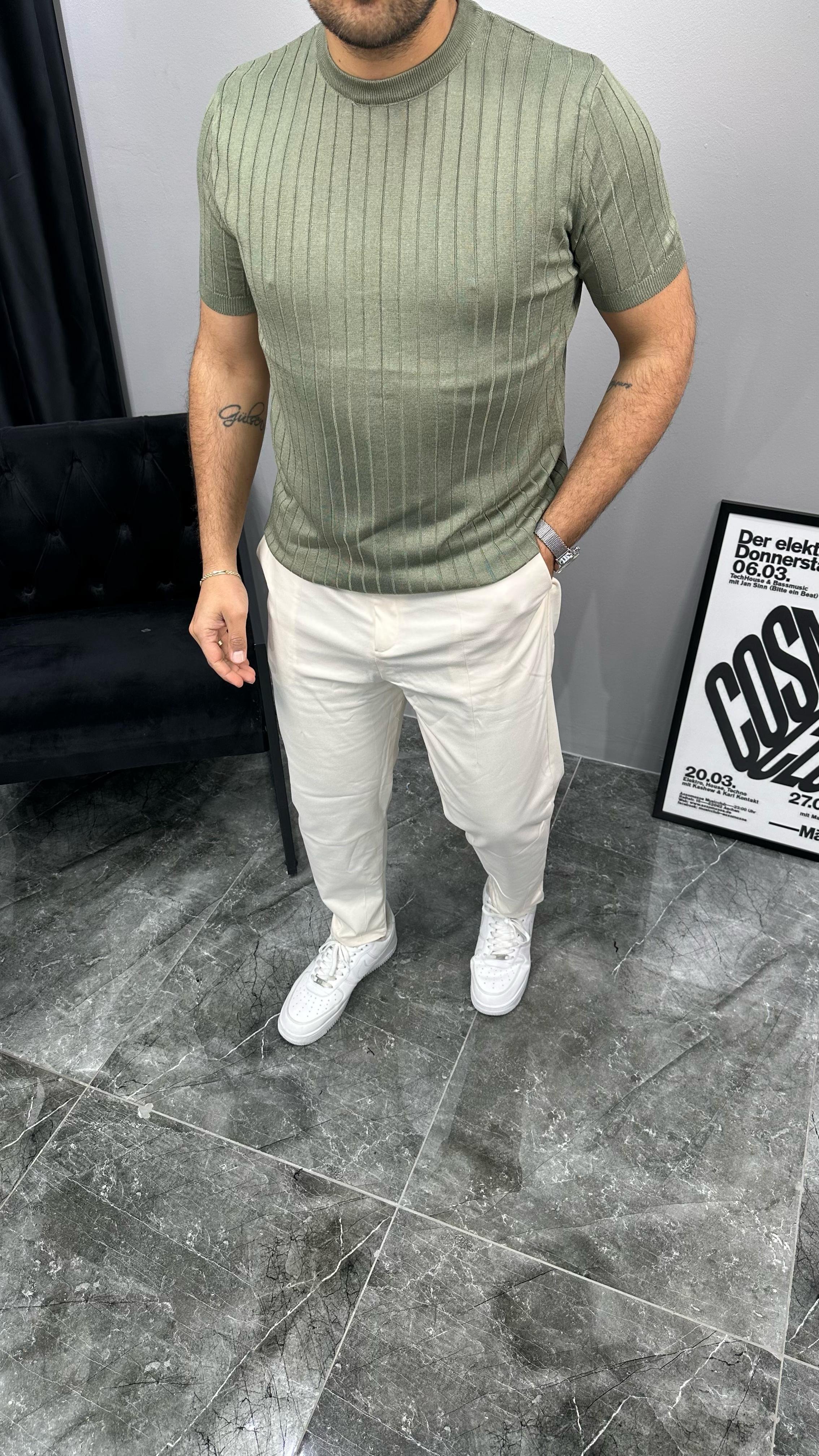 Çizgili Triko T-shirt