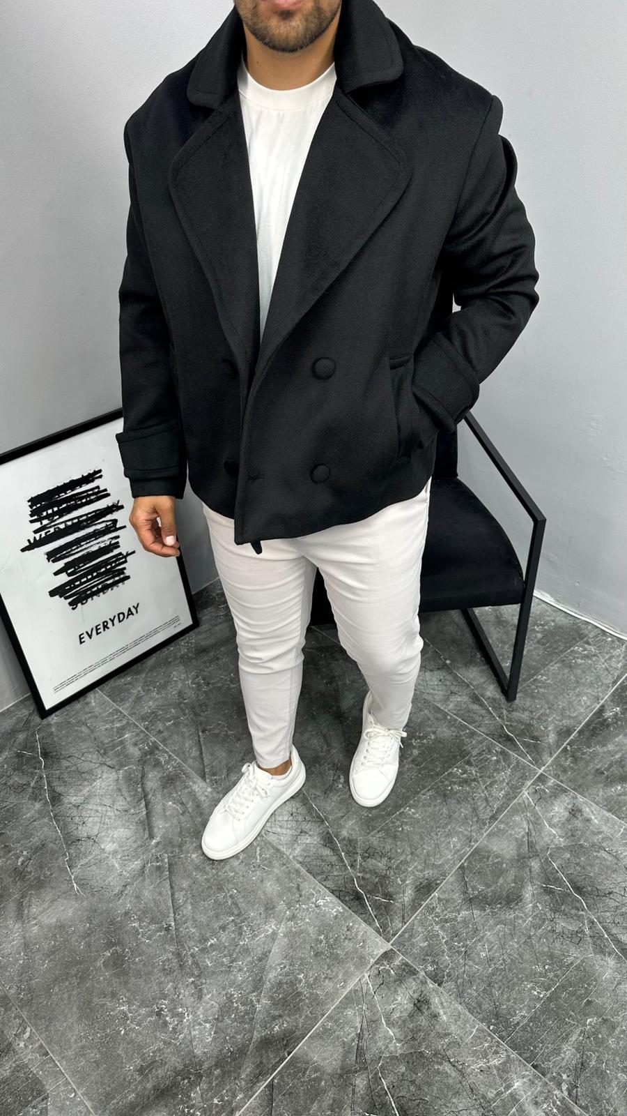 Crop Fit Kaşe Ceket