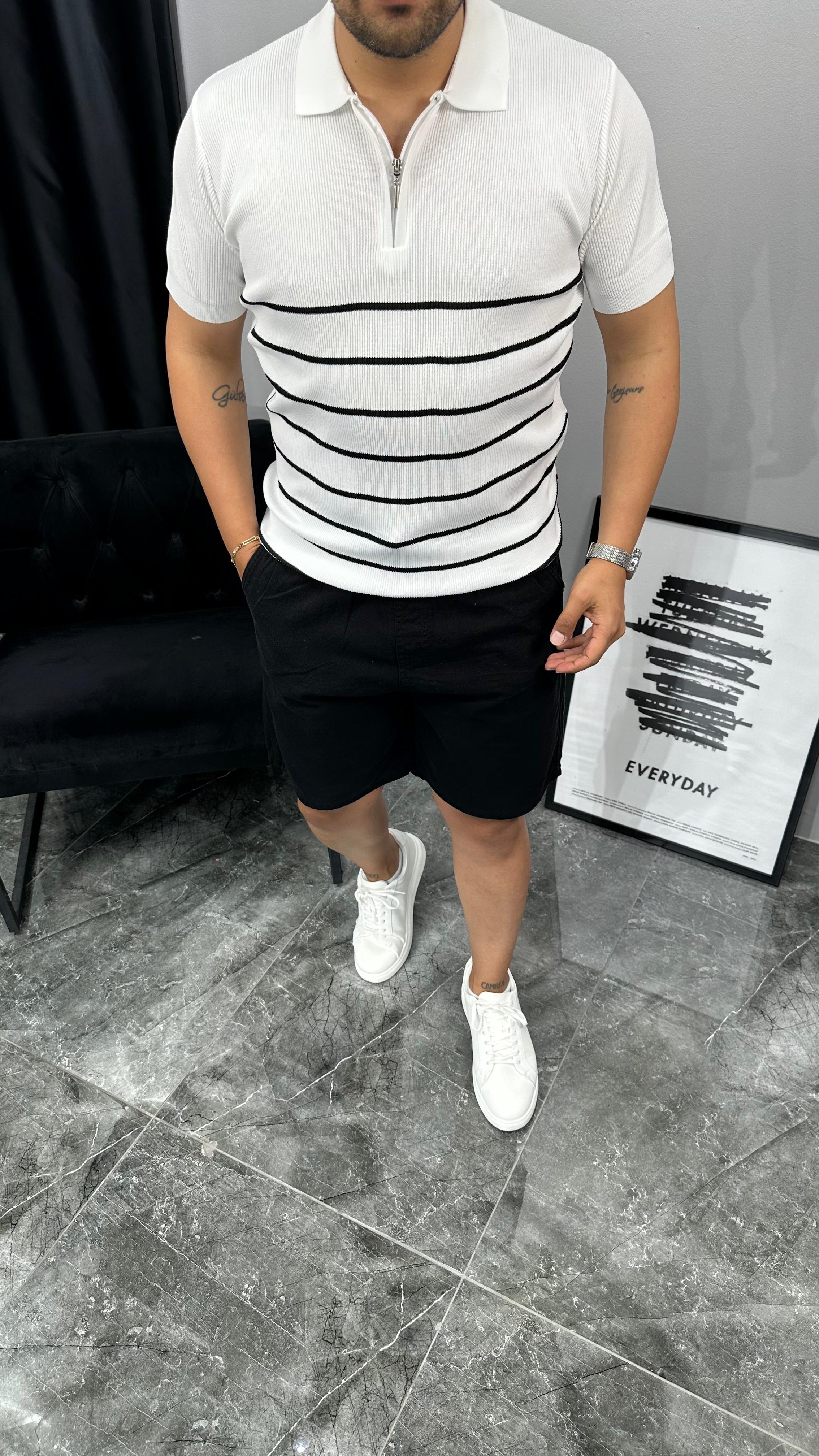Fermuarlı Triko T-shirt