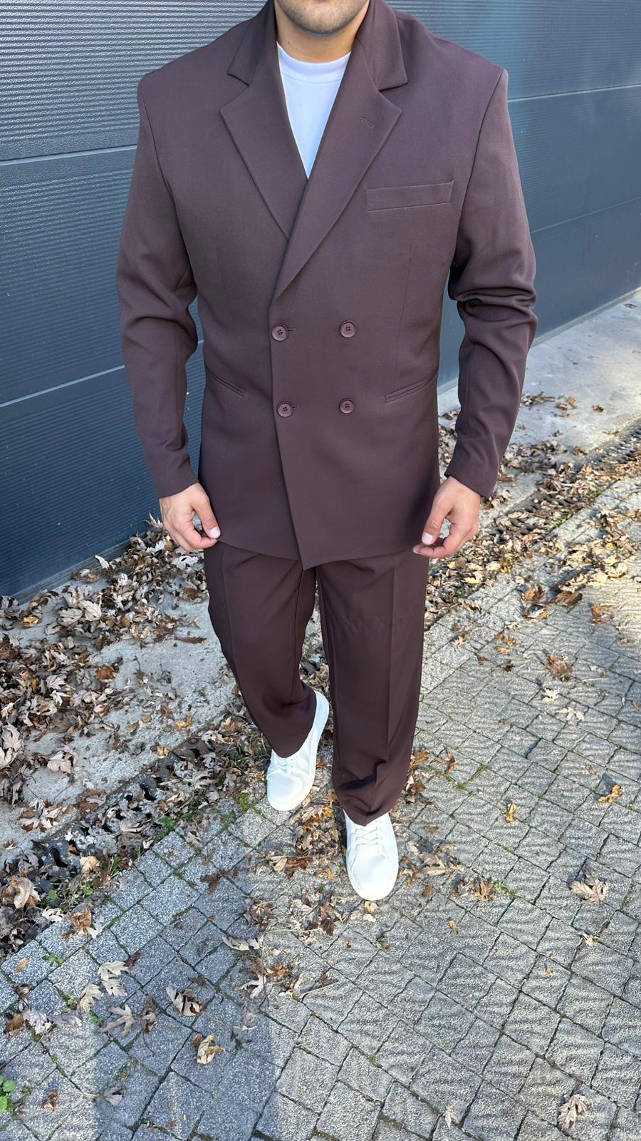 Kruvaze Rahat Kalıp Takım Elbise