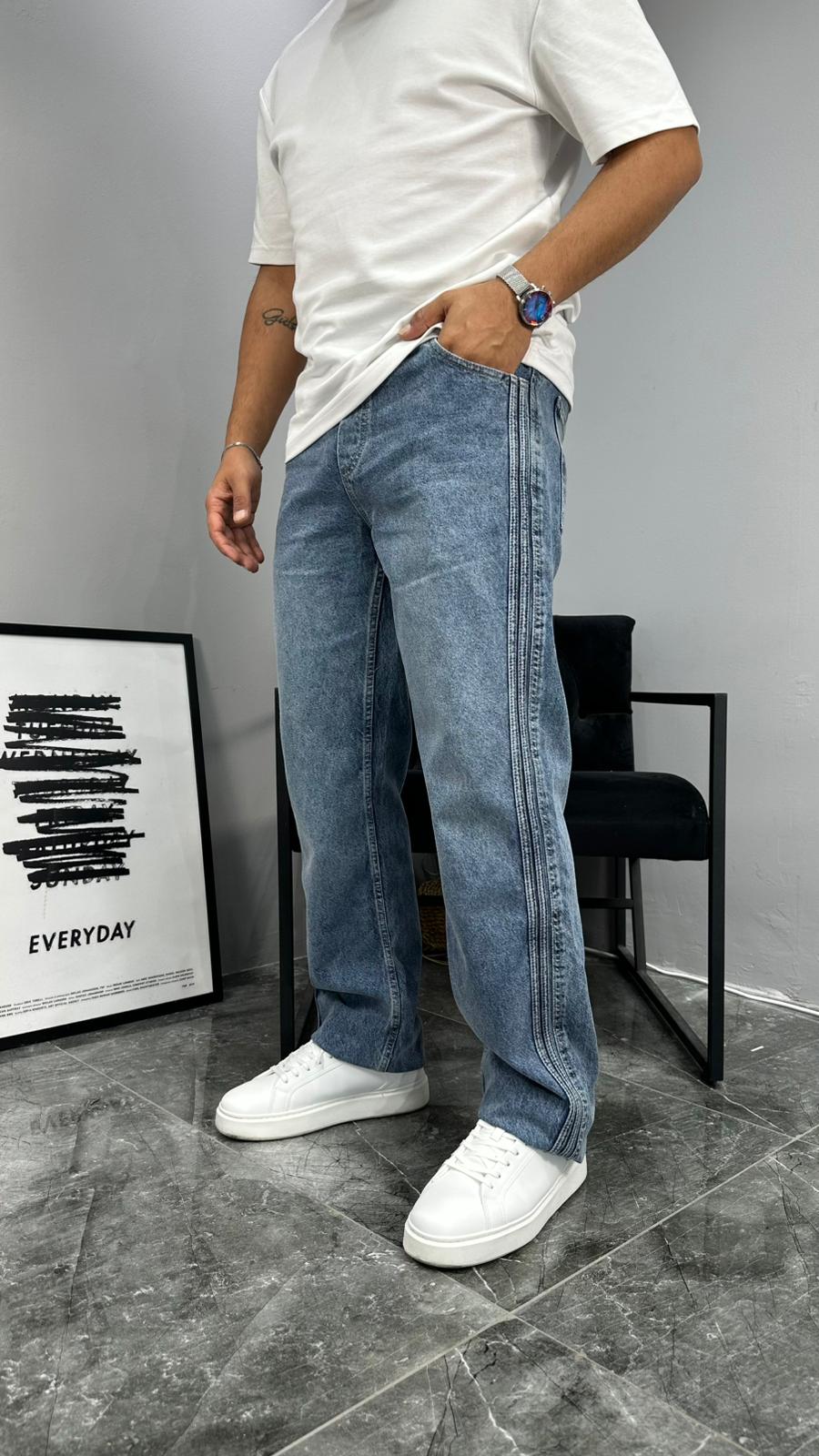 Yan Şerit Denim Jogger