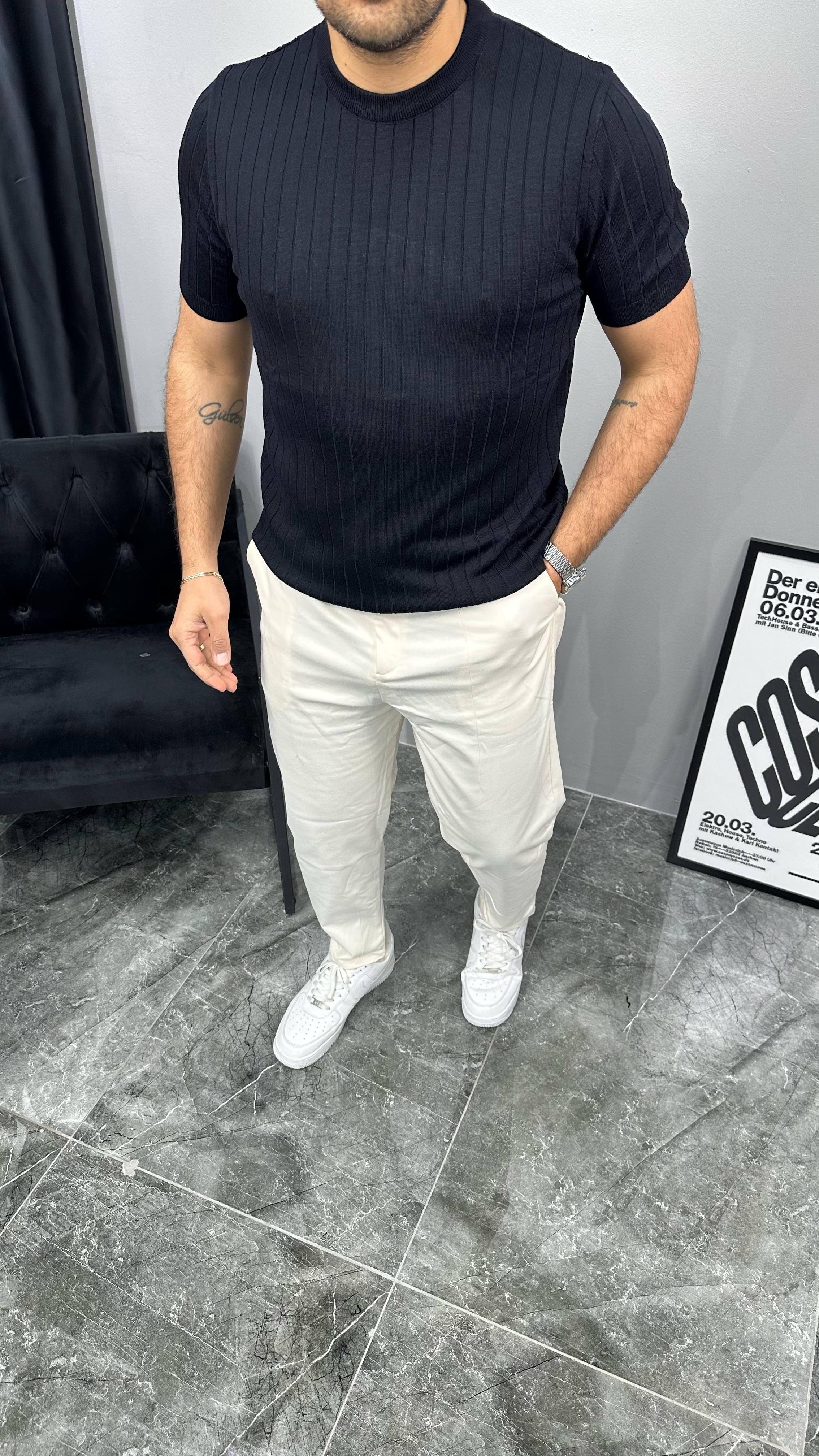 Çizgili Triko T-shirt