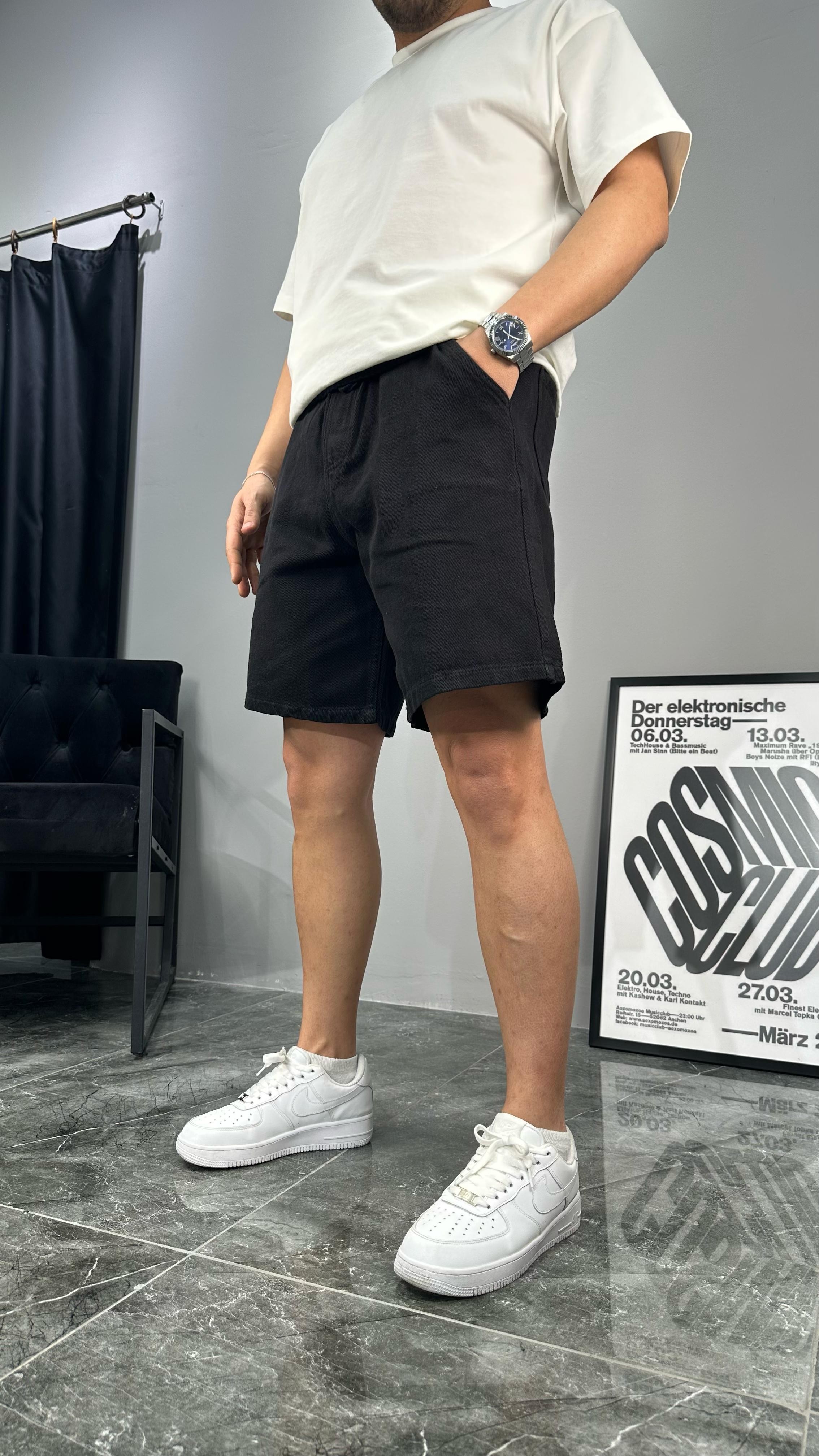Baggy Fit Kot Şort