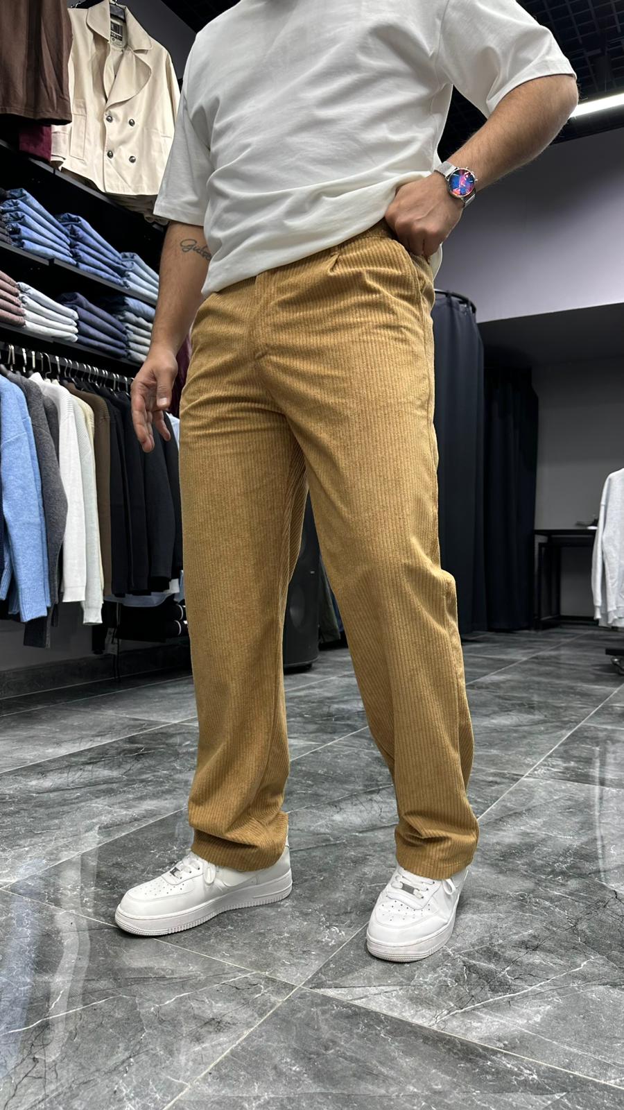 Kışlık Kadife Pantolon Taba