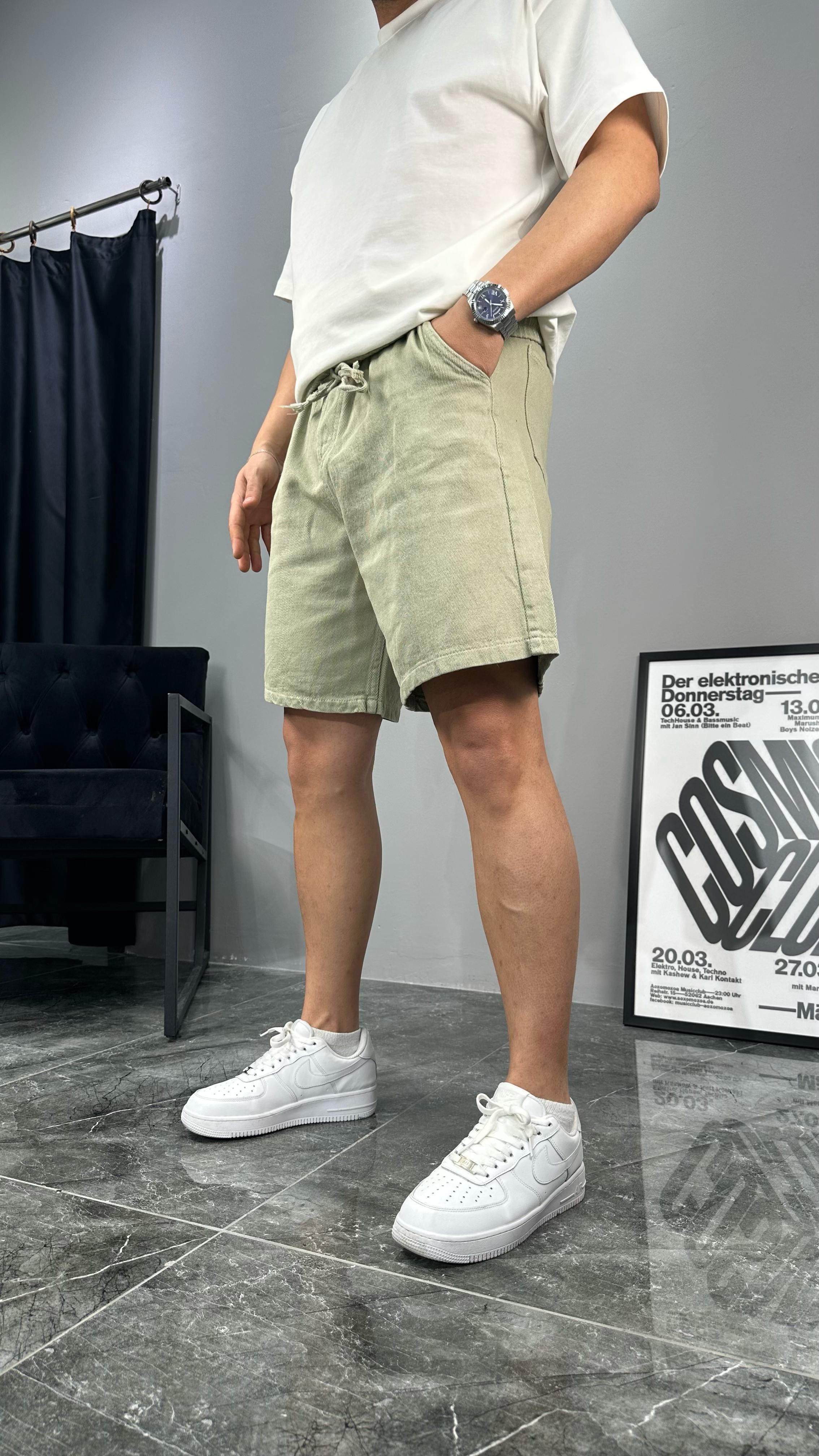 Baggy Fit Kot Şort