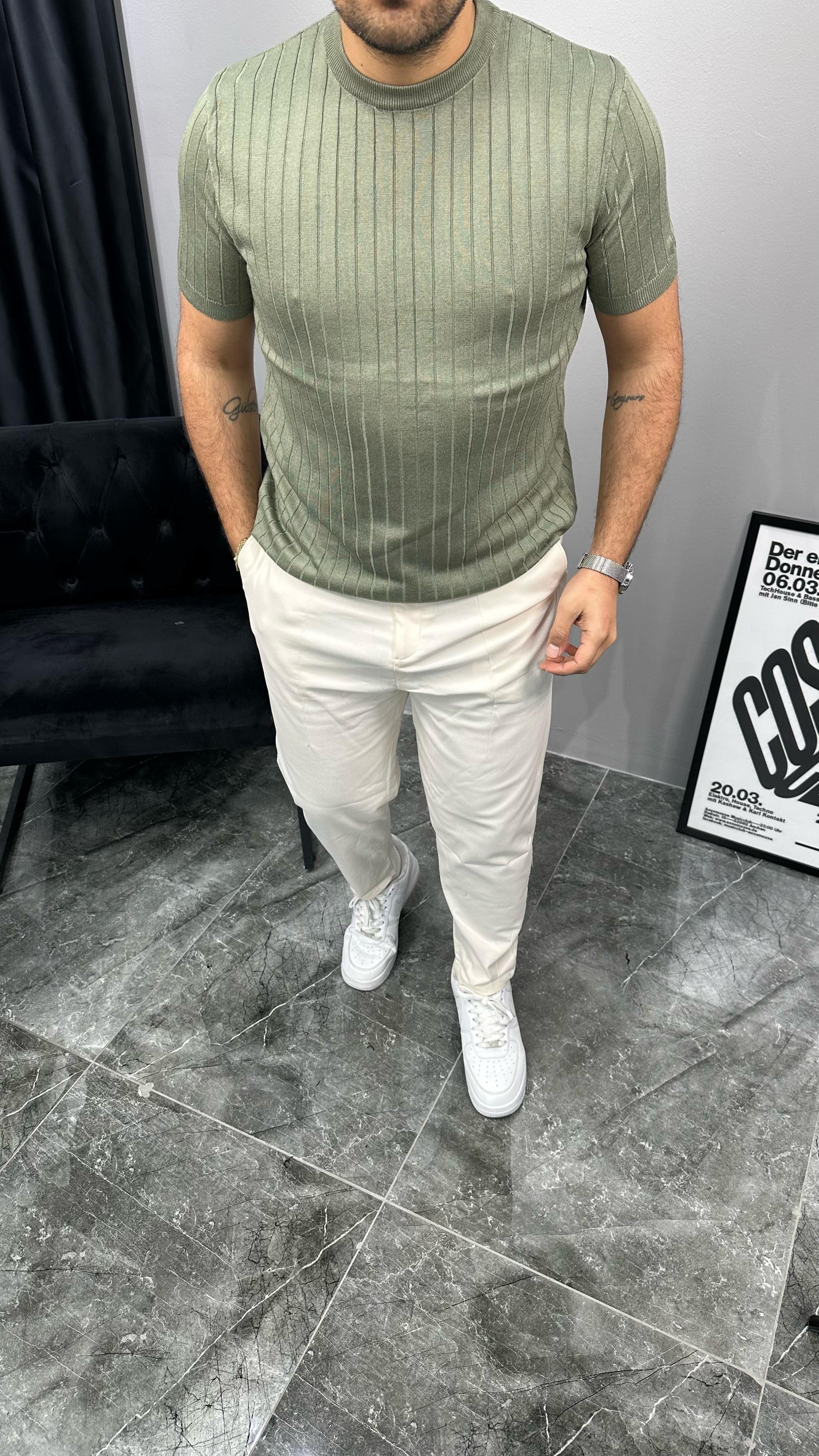 Çizgili Triko T-shirt