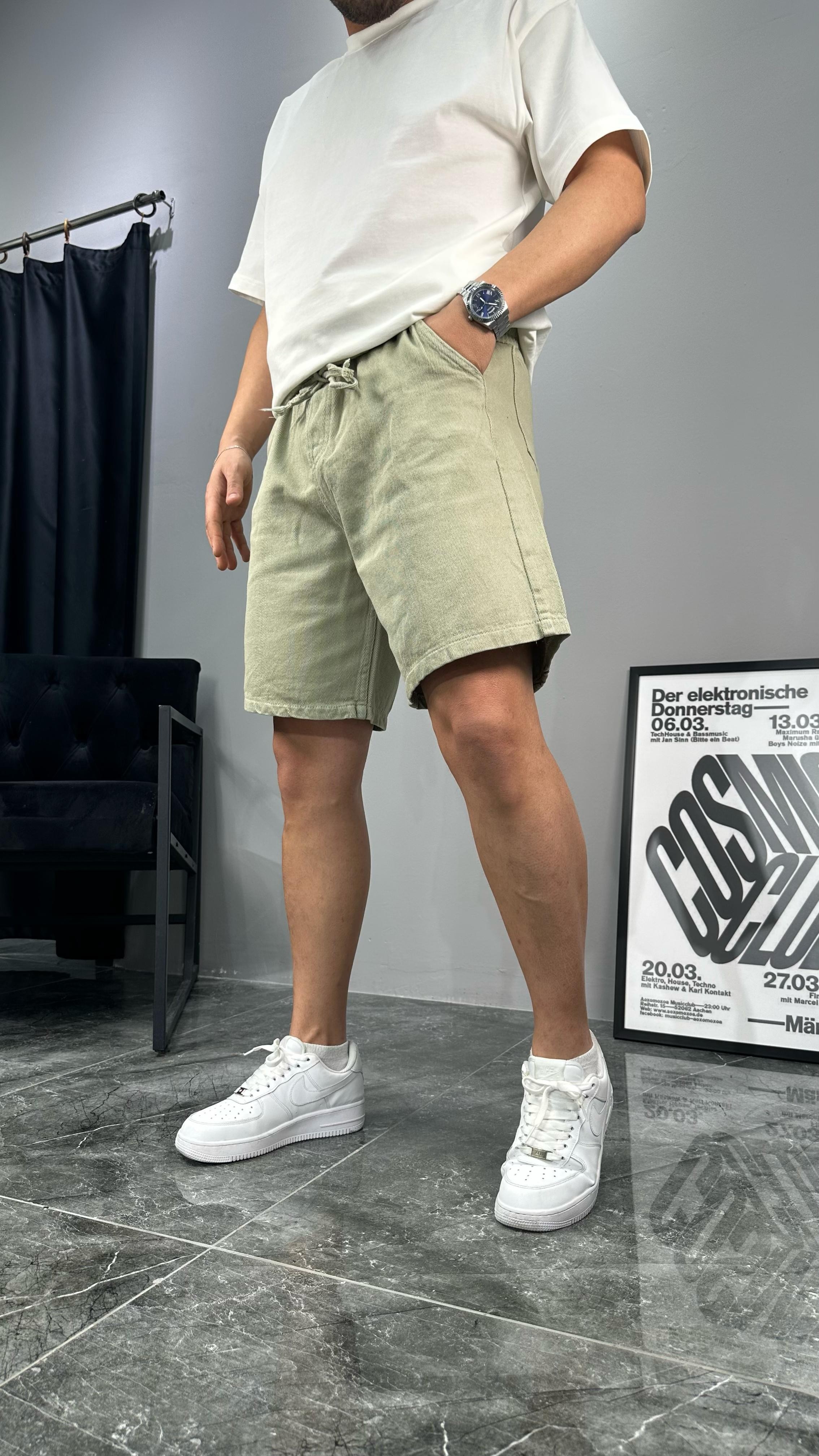 Baggy Fit Kot Şort