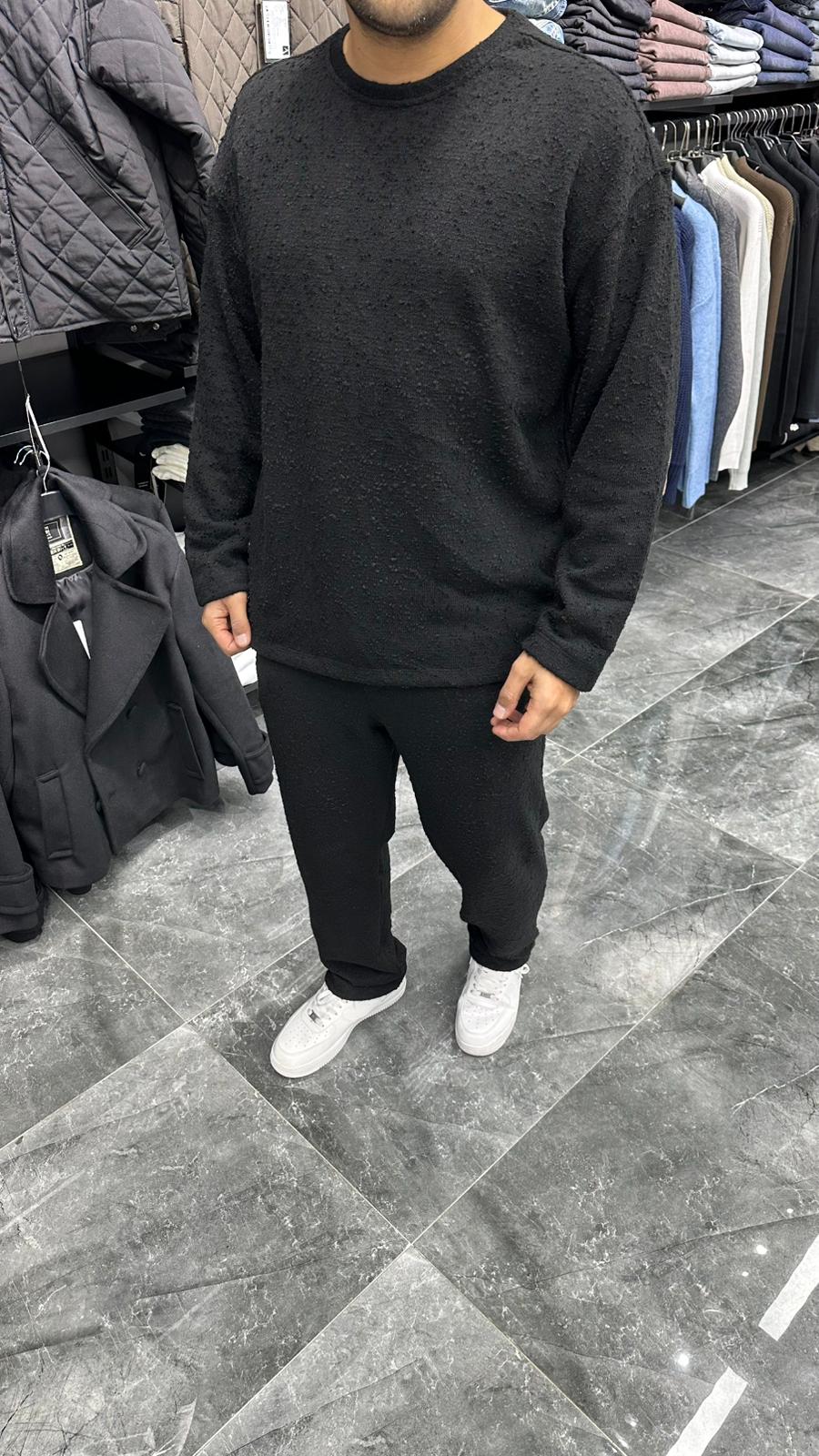 Kışlık Benekli Takım Siyah