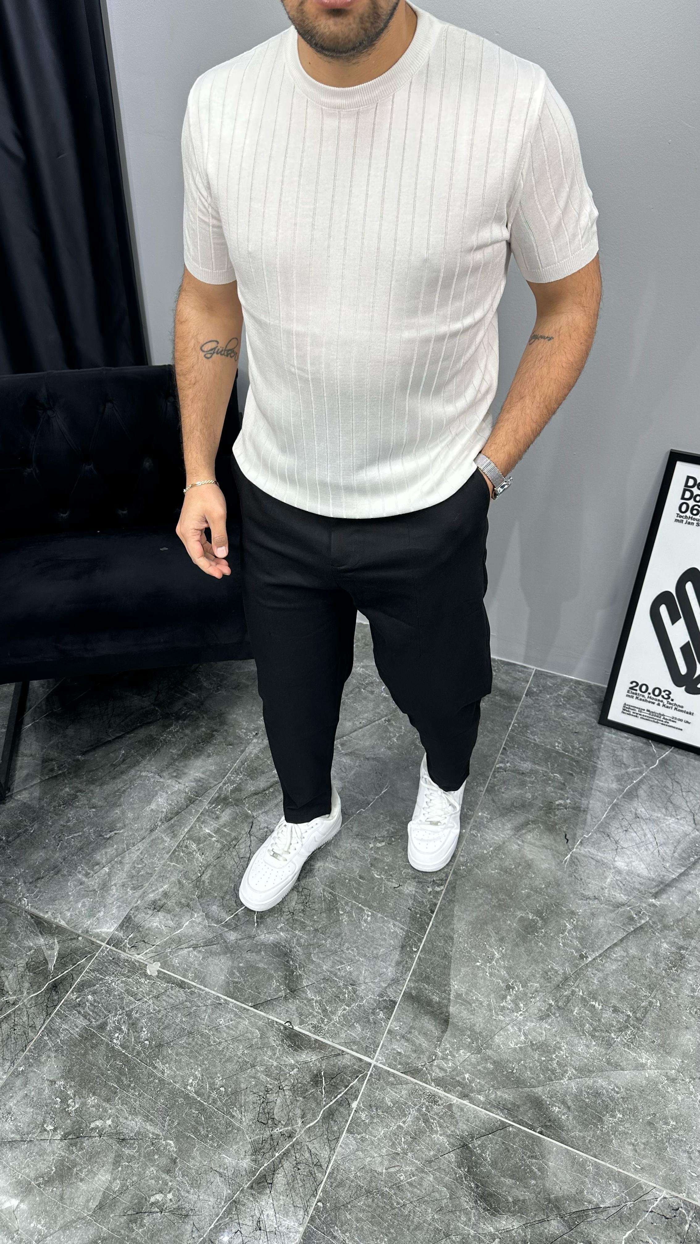 Çizgili Triko T-shirt