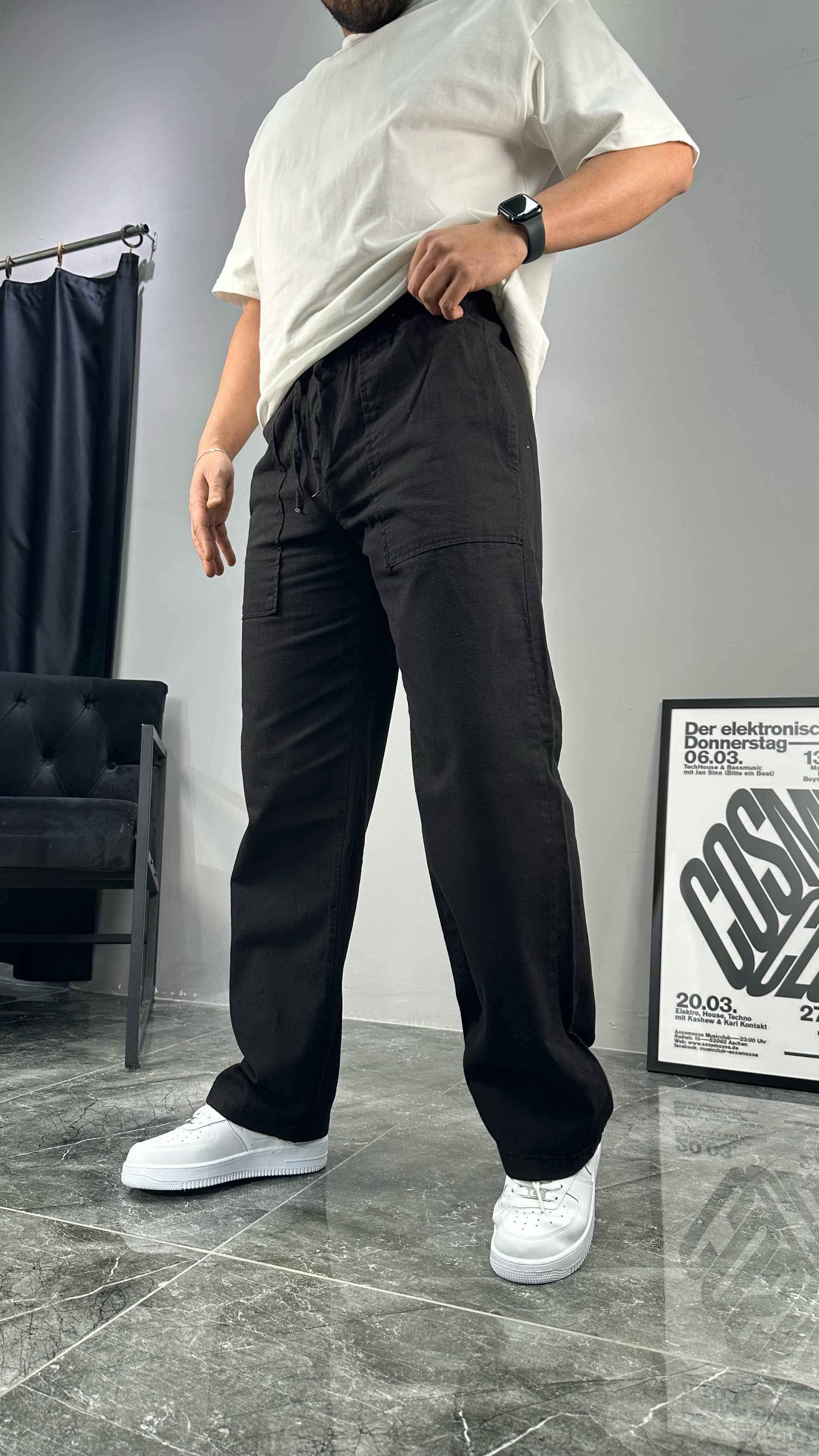 Relaxed Fit Keten Pantolon