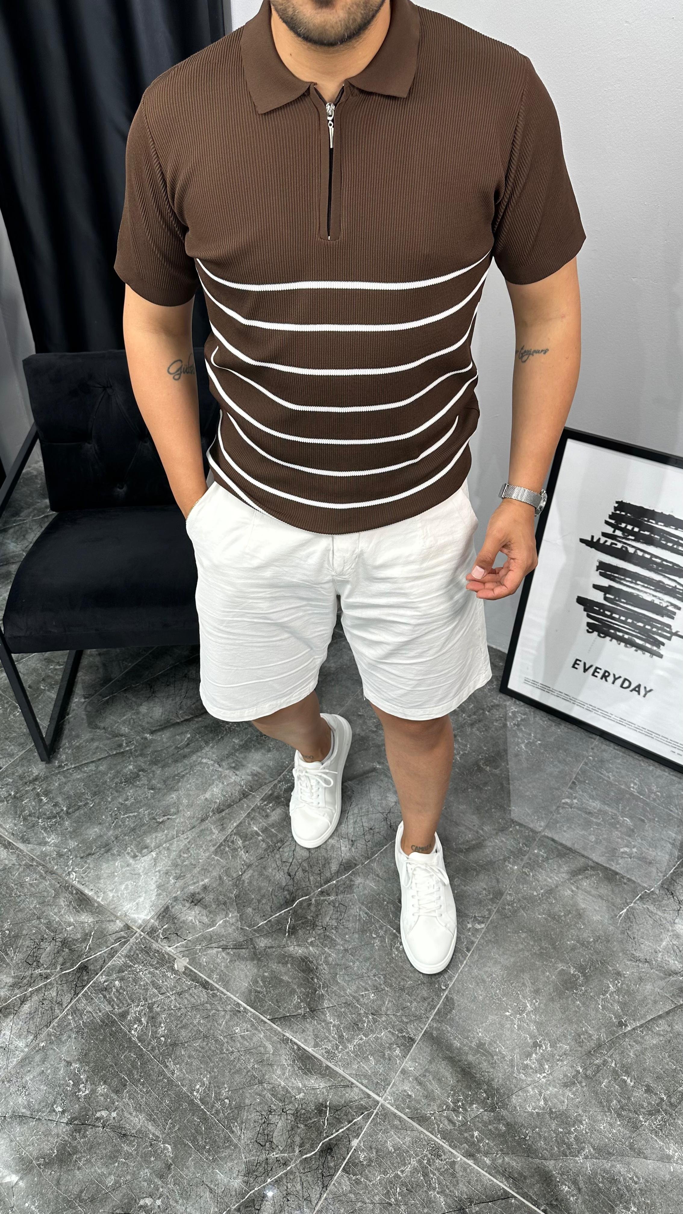 Fermuarlı Triko T-shirt