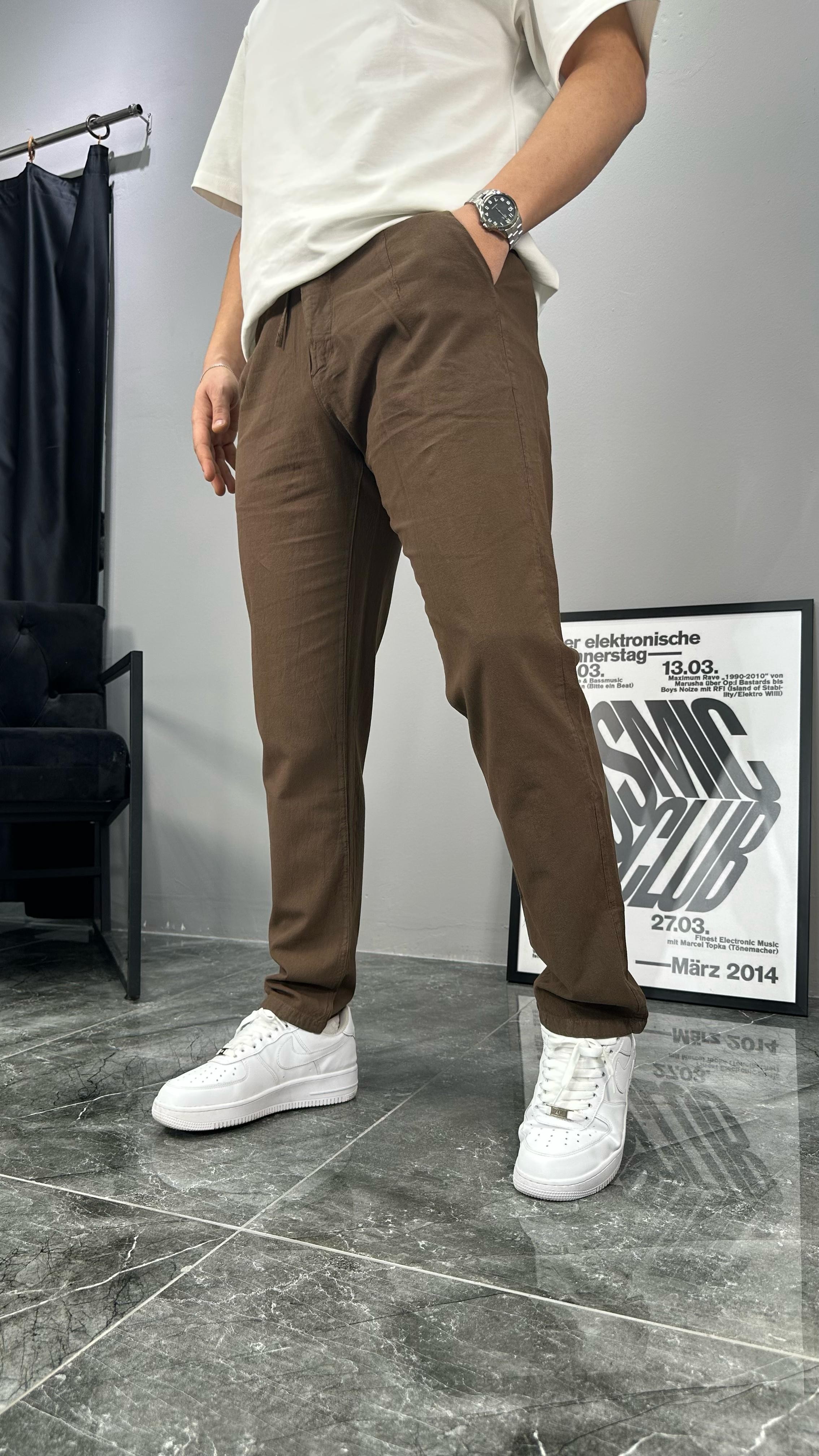Regular Keten Pantolon