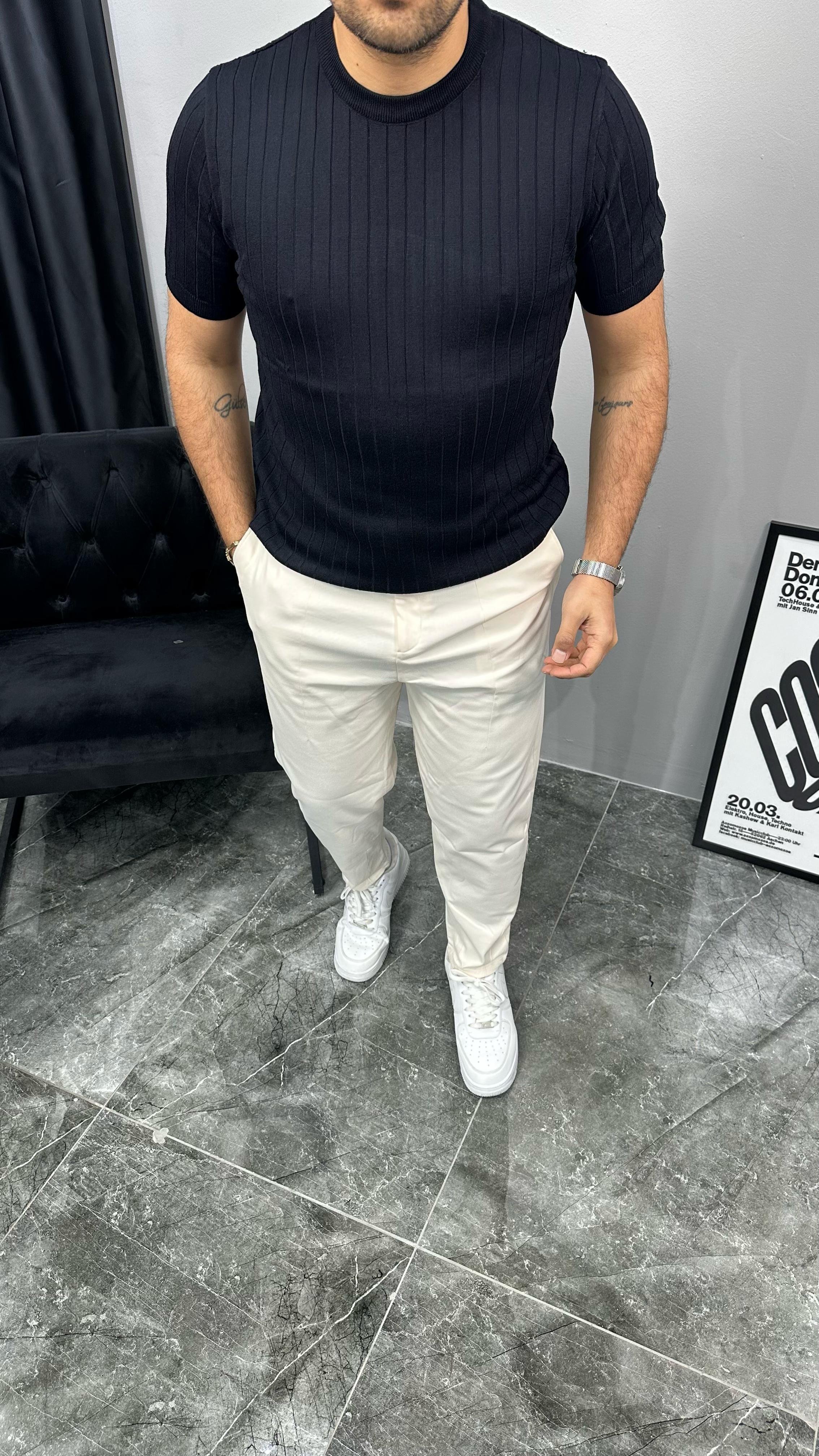 Çizgili Triko T-shirt