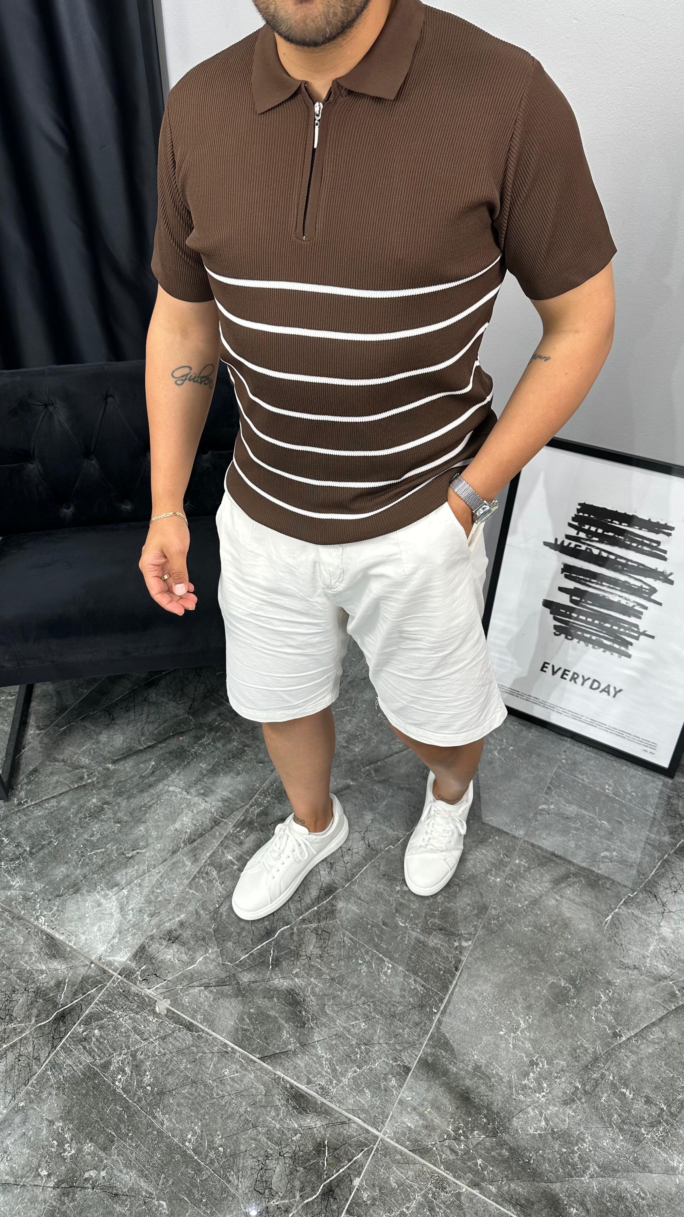 Fermuarlı Triko T-shirt