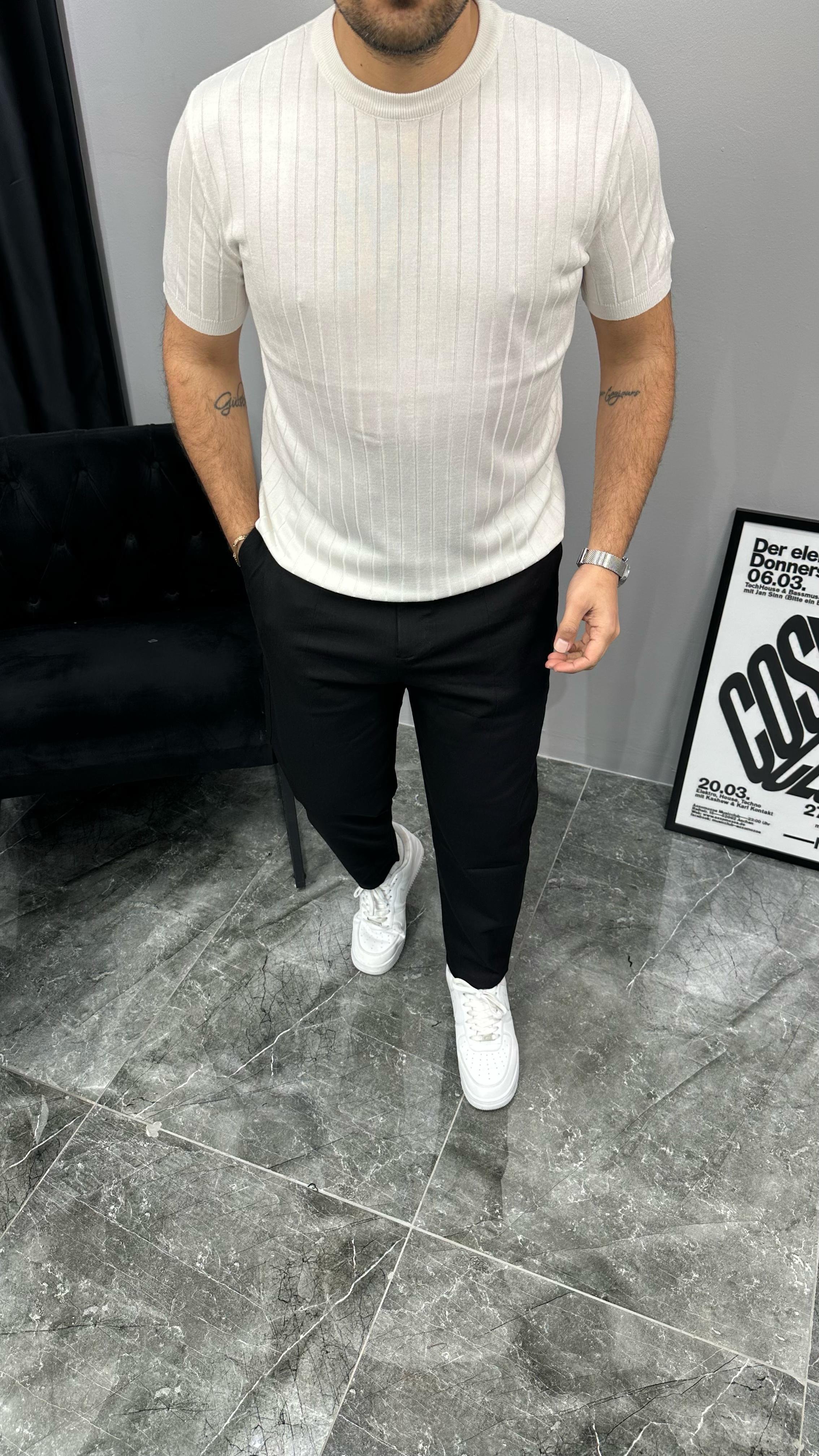Çizgili Triko T-shirt
