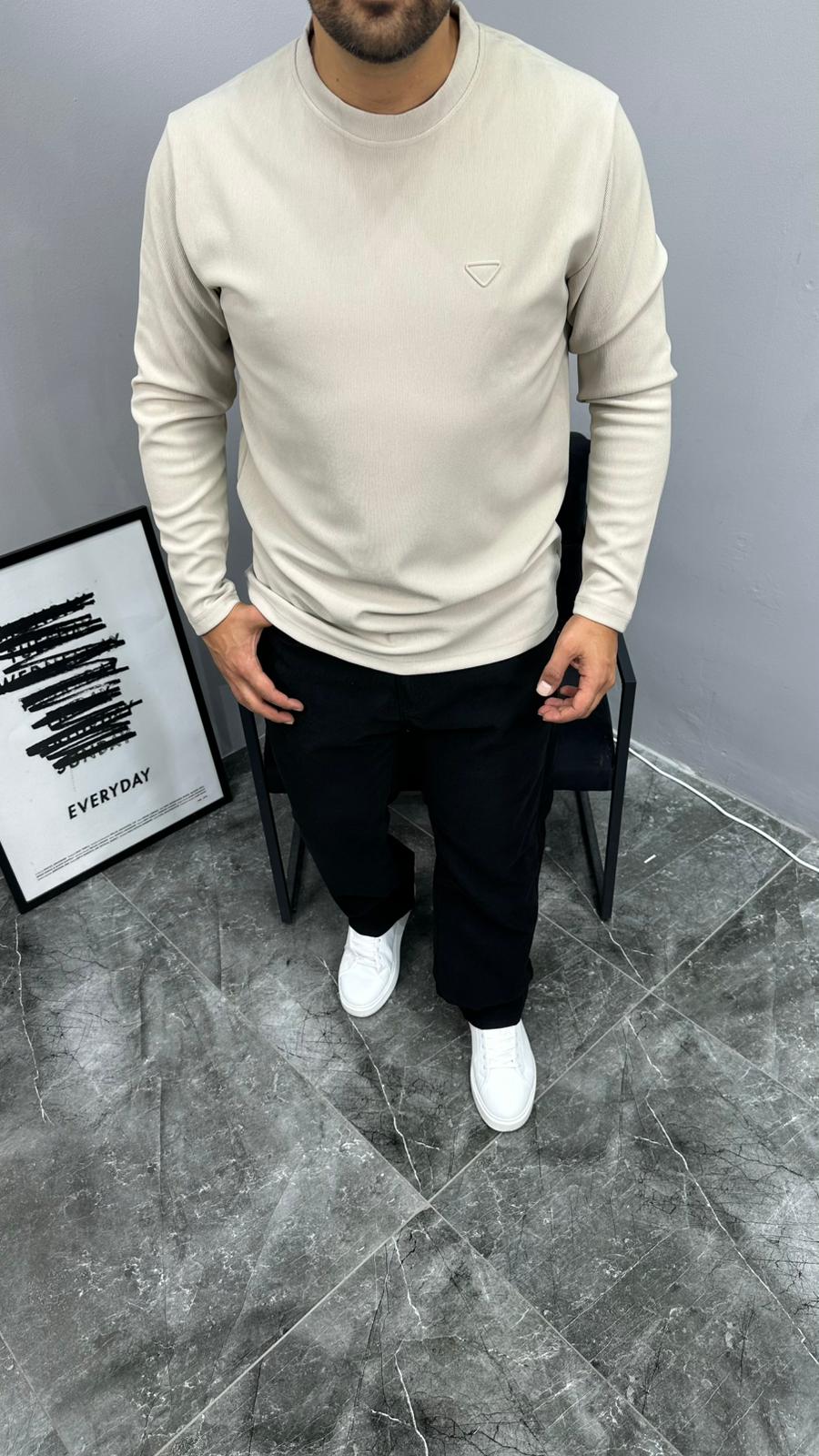 Şardonlu Çizgili Sweat