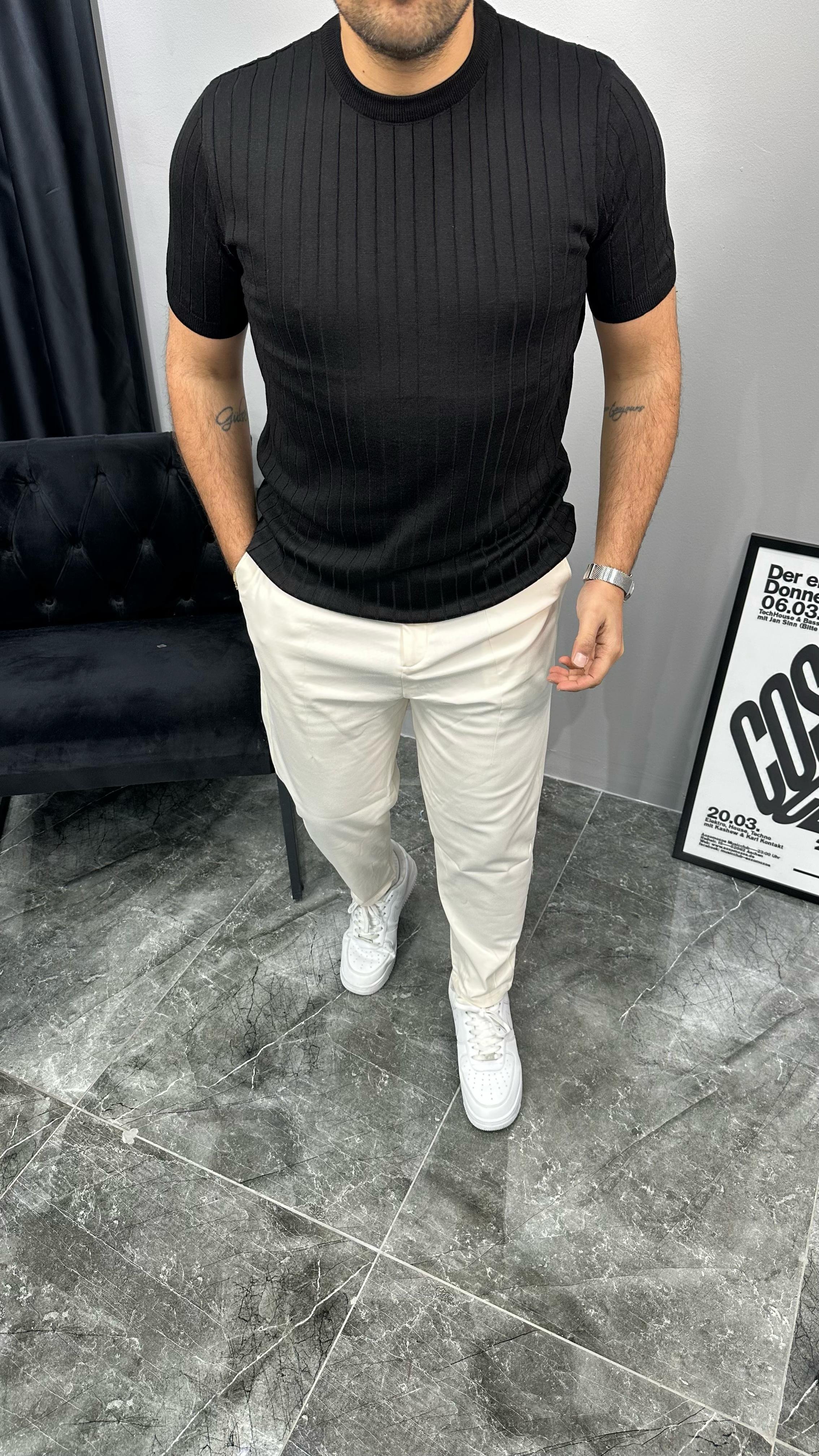 Çizgili Triko T-shirt