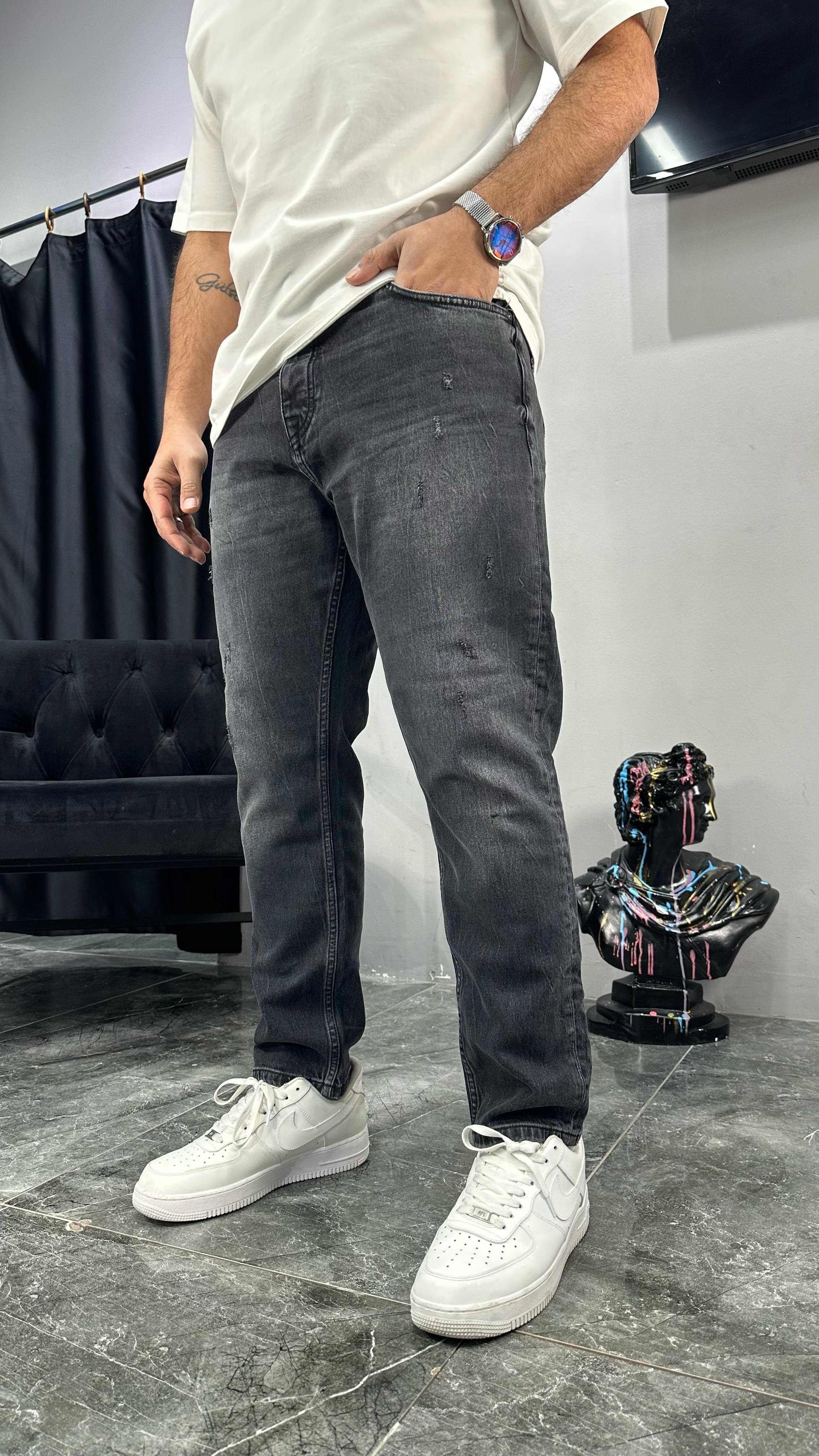 Lazer Detaylı Regular Jean