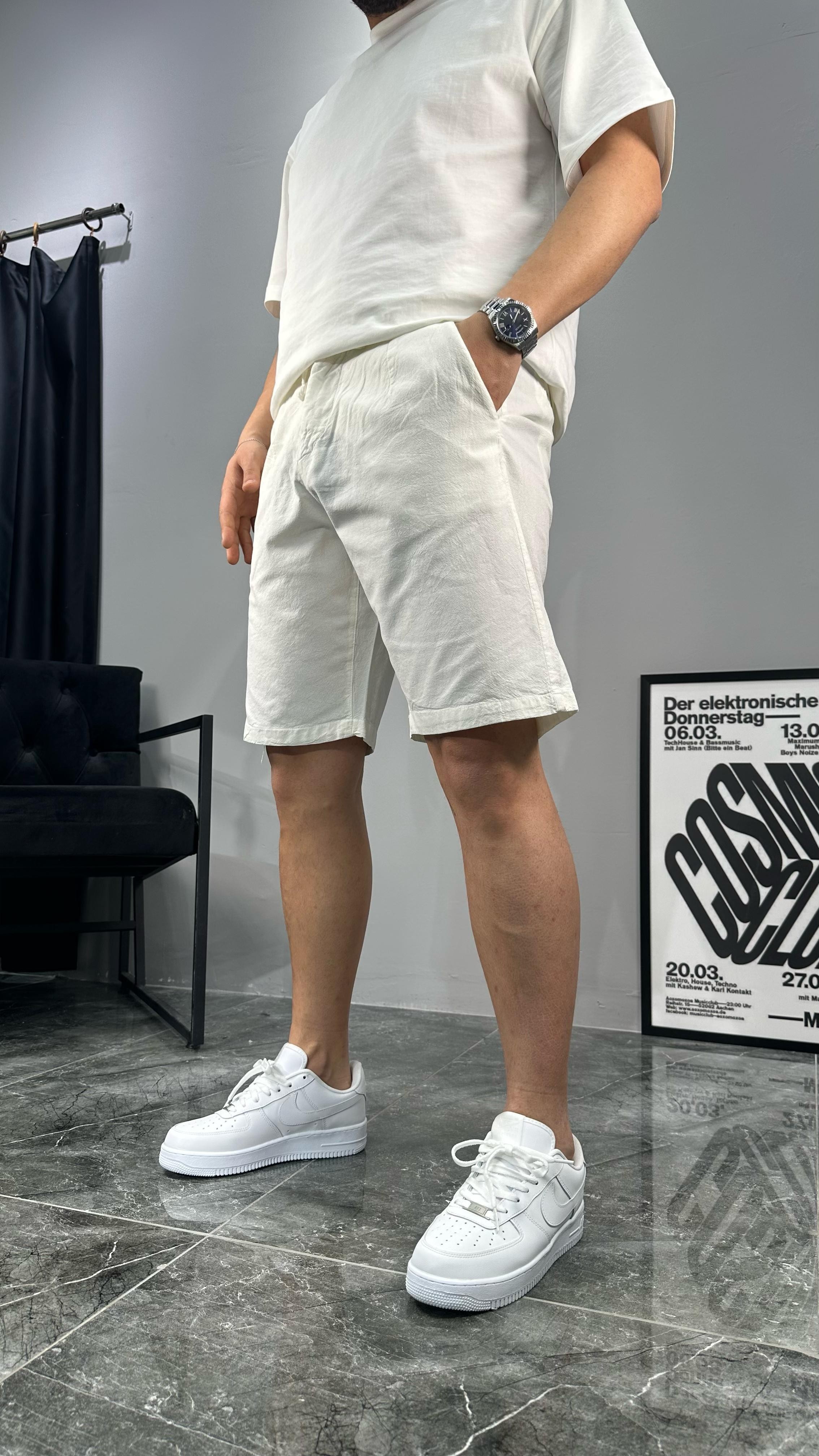 Baggy Fit Keten Şort