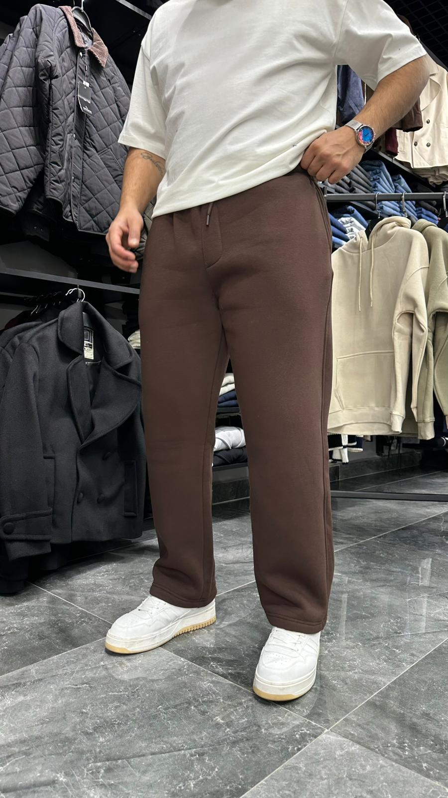 Şardonlu Eşofman Altı Acı Kahve