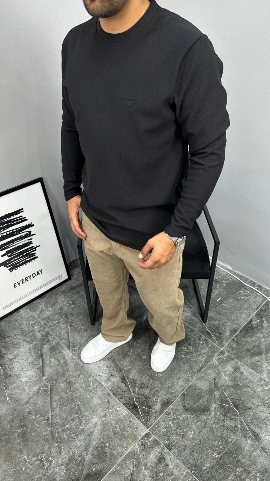 Şardonlu Çizgili Sweat