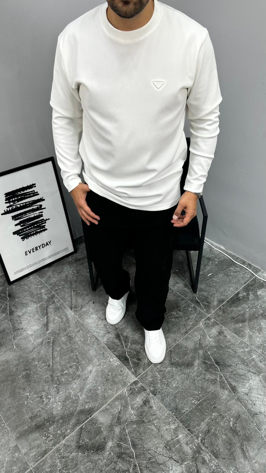 Şardonlu Çizgili Sweat