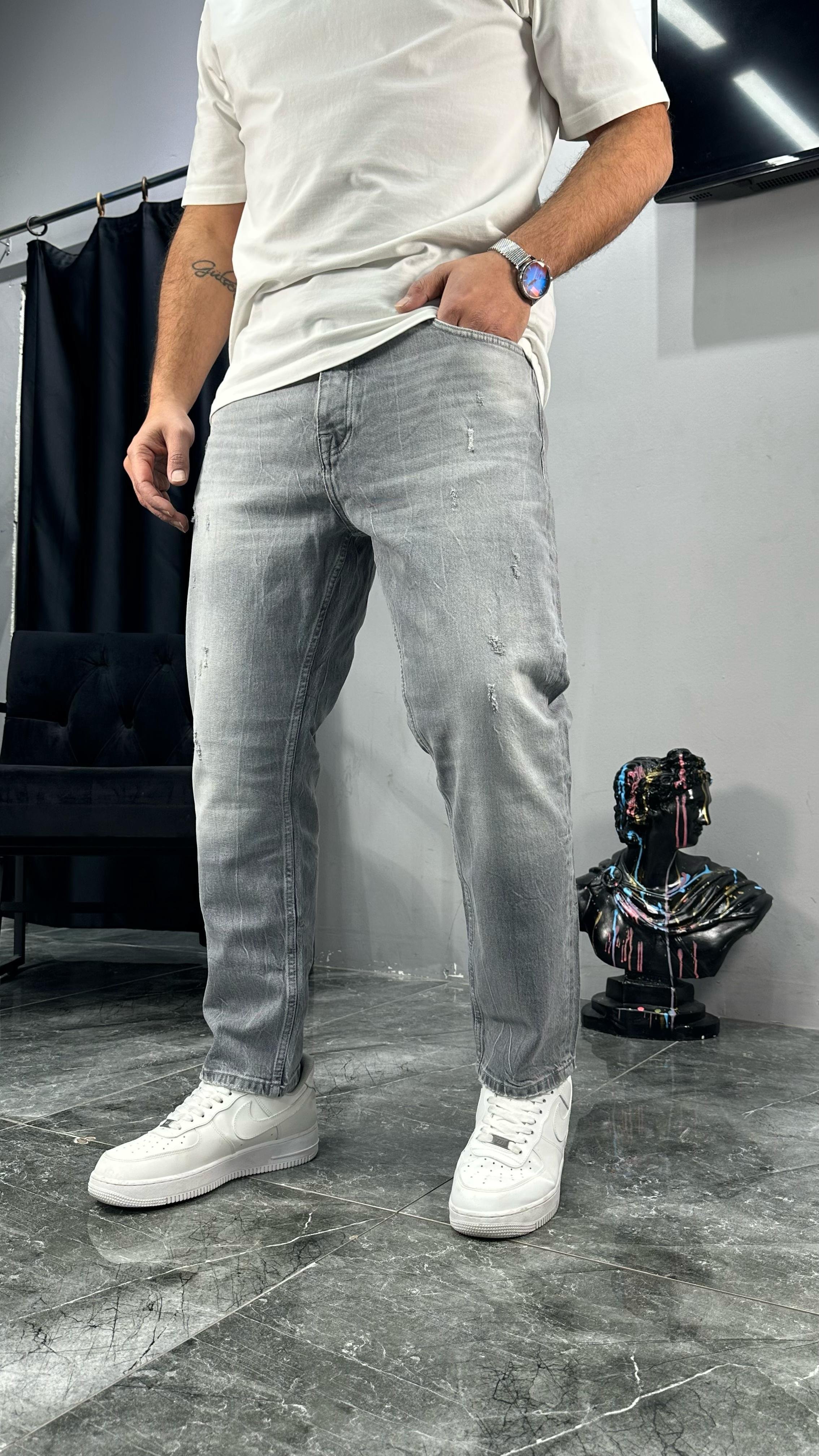 Lazer Detaylı Regular Jean