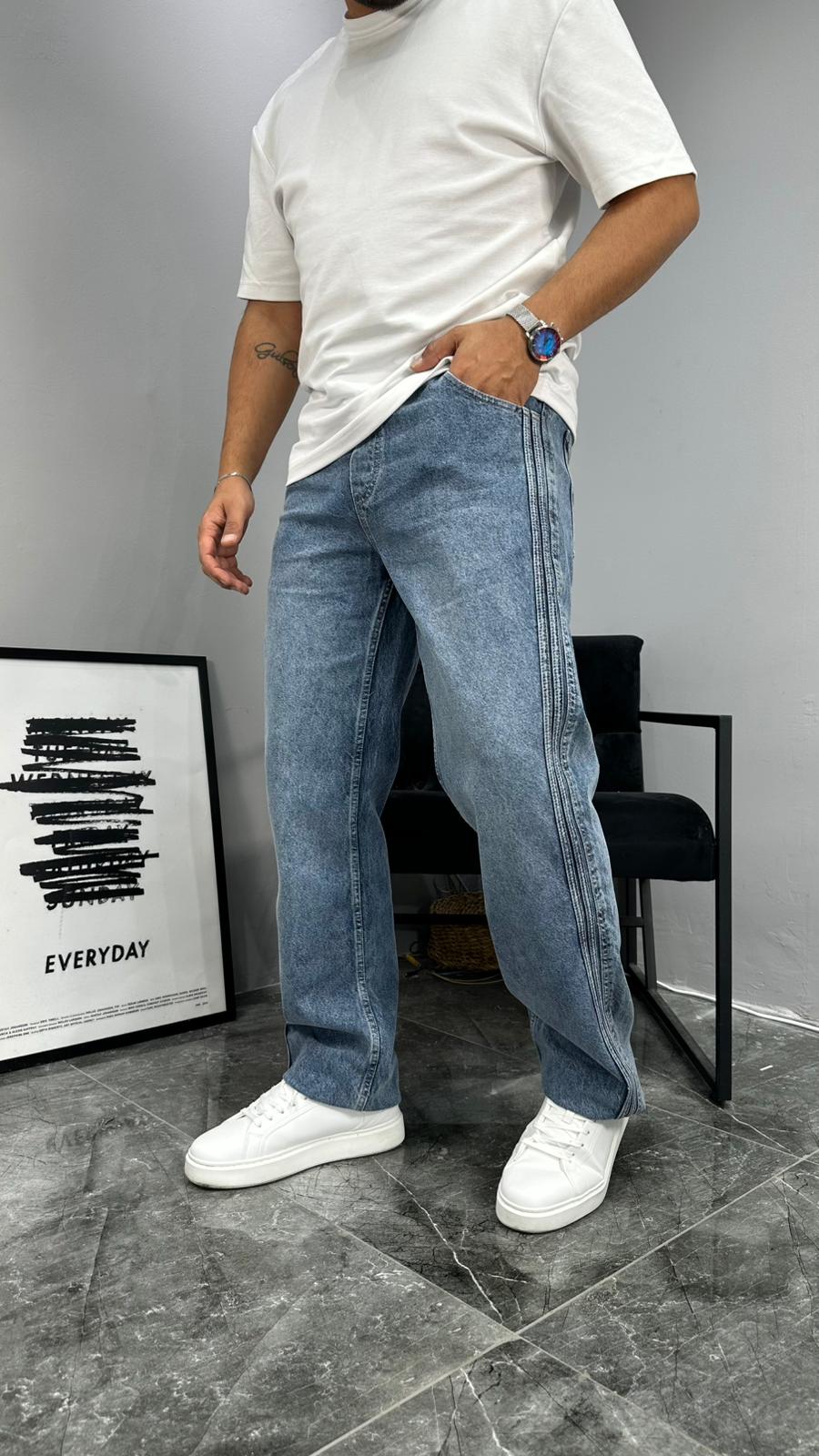 Yan Şerit Denim Jogger
