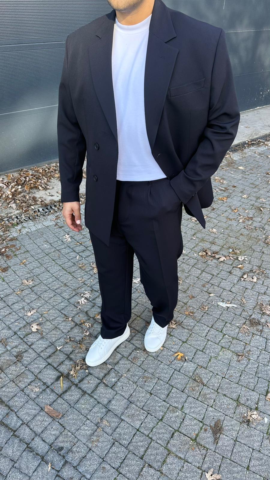 Kruvaze Rahat Kalıp Takım Elbise