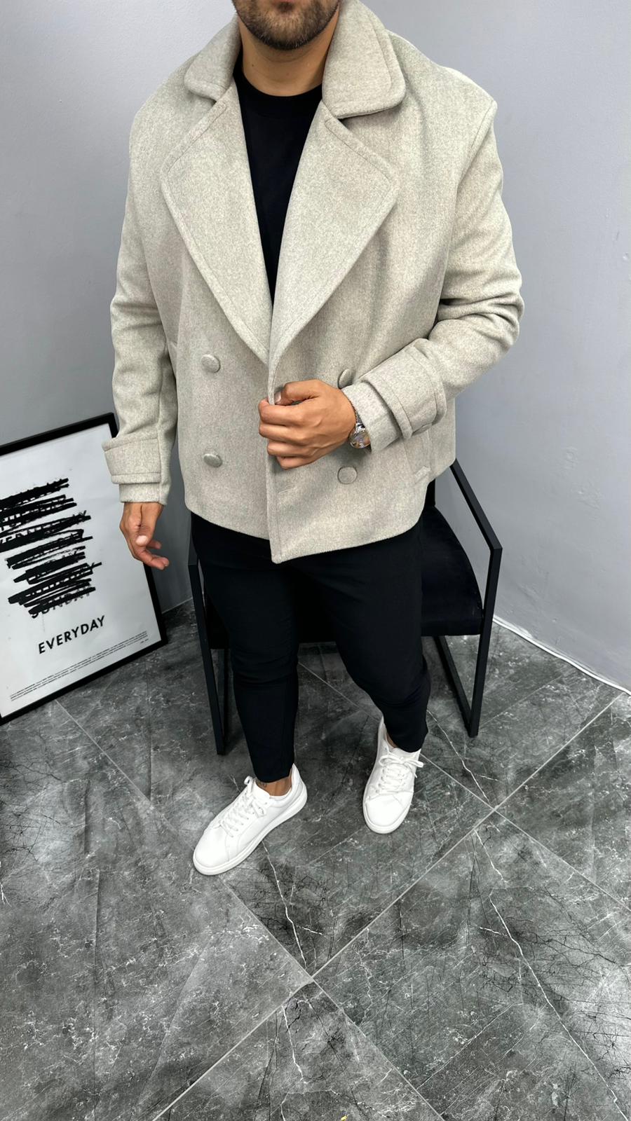 Crop Fit Kaşe Ceket