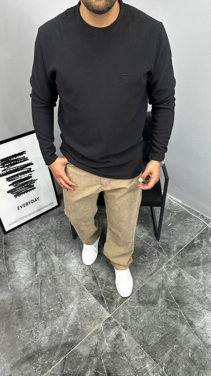 Şardonlu Çizgili Sweat