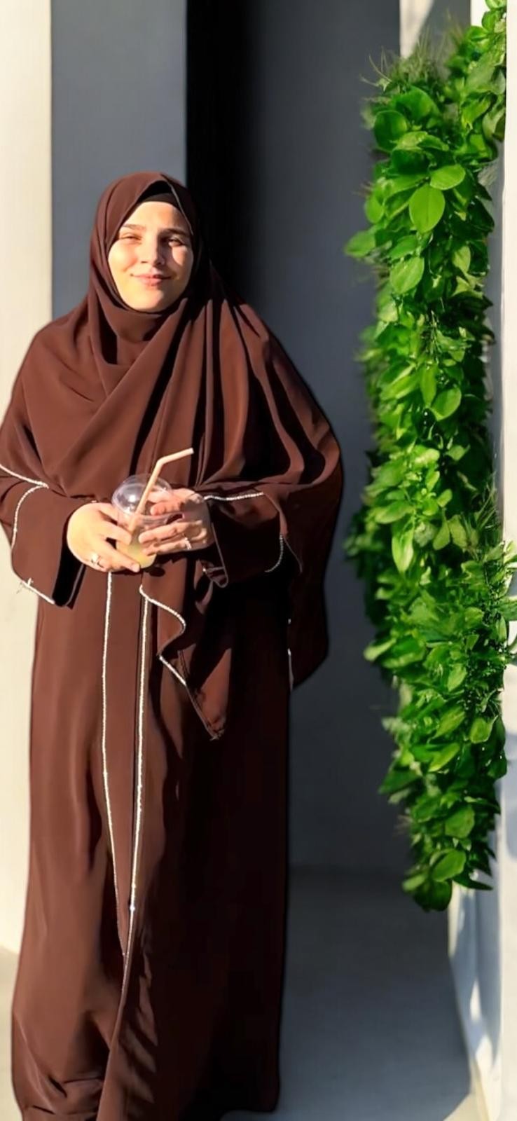 TAŞLI ACI KAHVE ABAYA