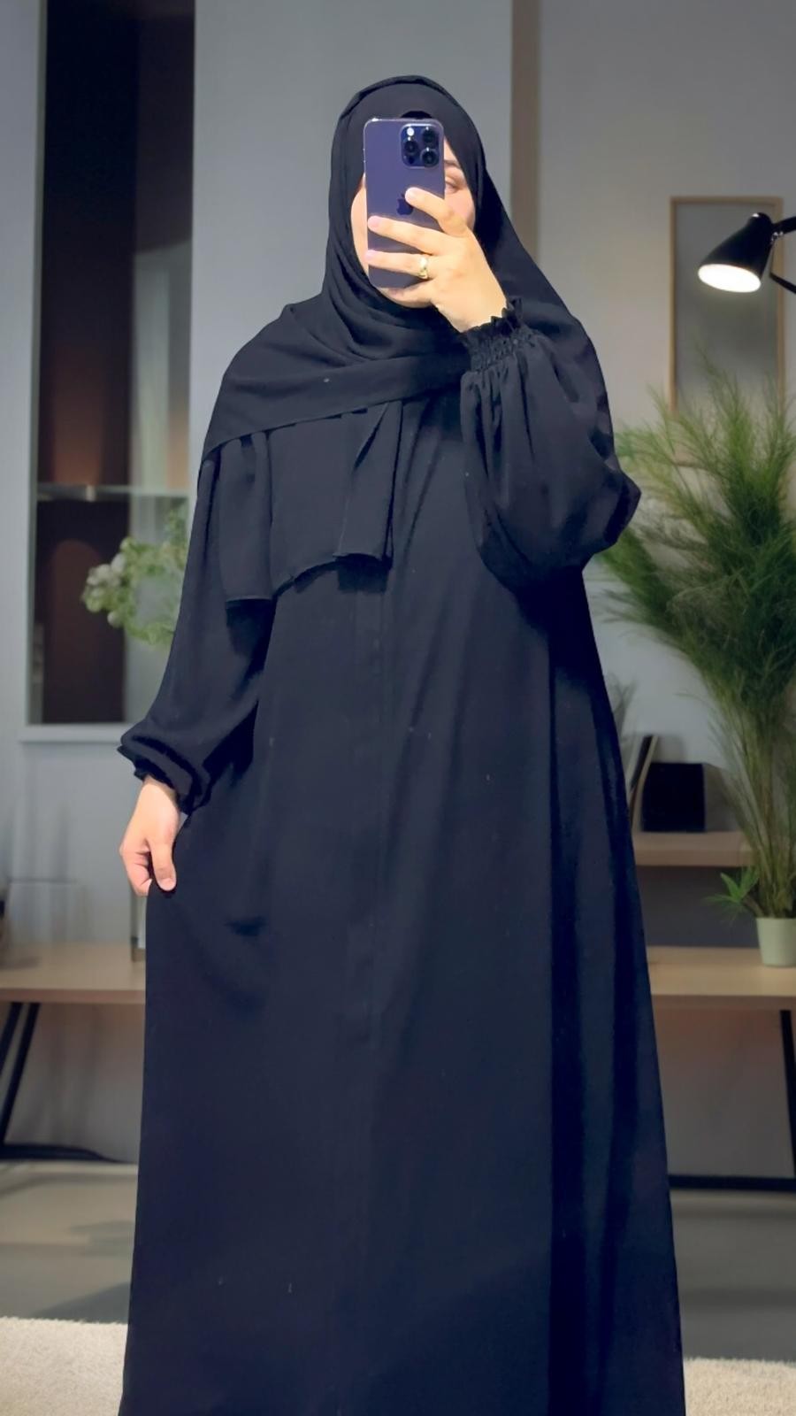 SELVİ SİYAH FERACE ( ŞAL HEDİYELİ)