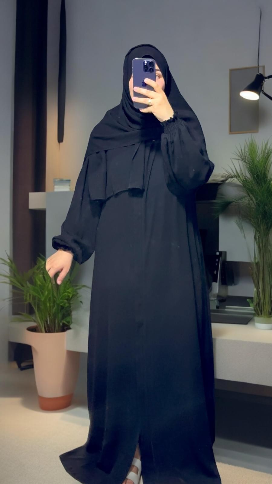 SELVİ SİYAH FERACE ( ŞAL HEDİYELİ)