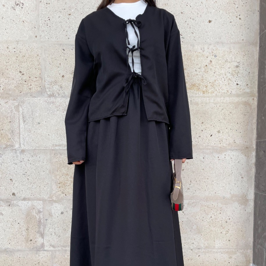 Kimono etek takım - Siyah