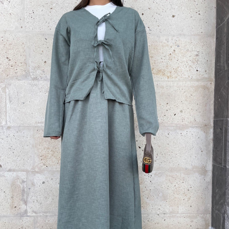Kimono etek takım - Mint yeşili