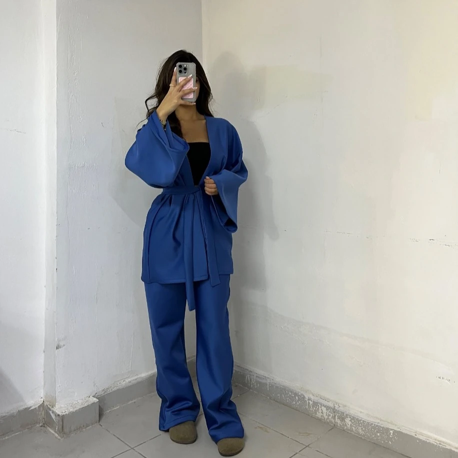 Basic kimono takım - Mavi