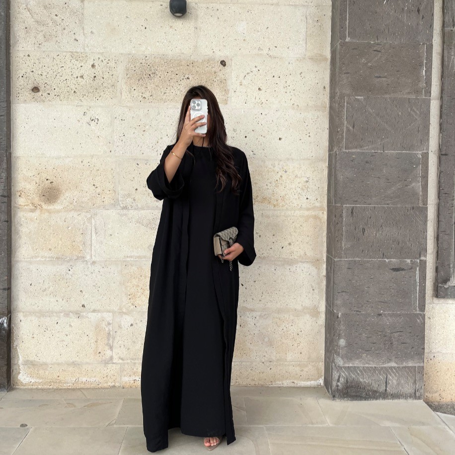 Basic abaya takım - Siyah
