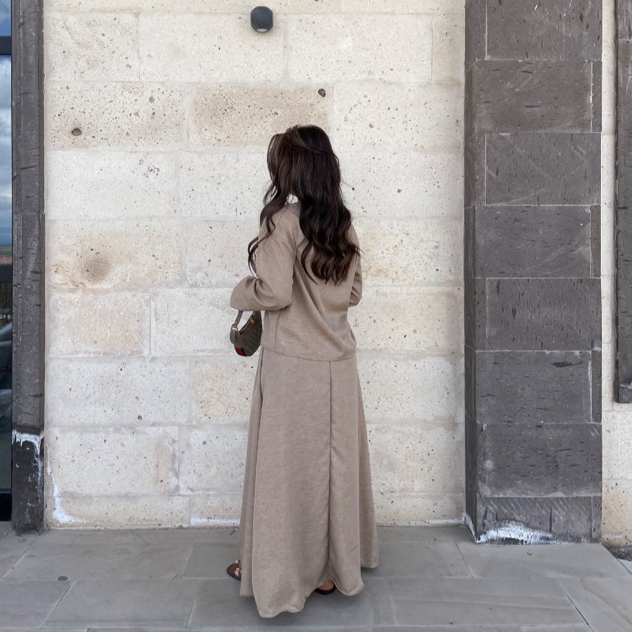 Kimono etek takım - Camel