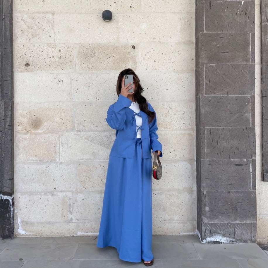 Kimono etek takım - Mavi