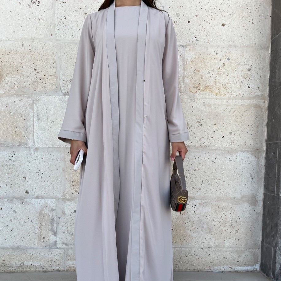 Basic abaya takım - Krem
