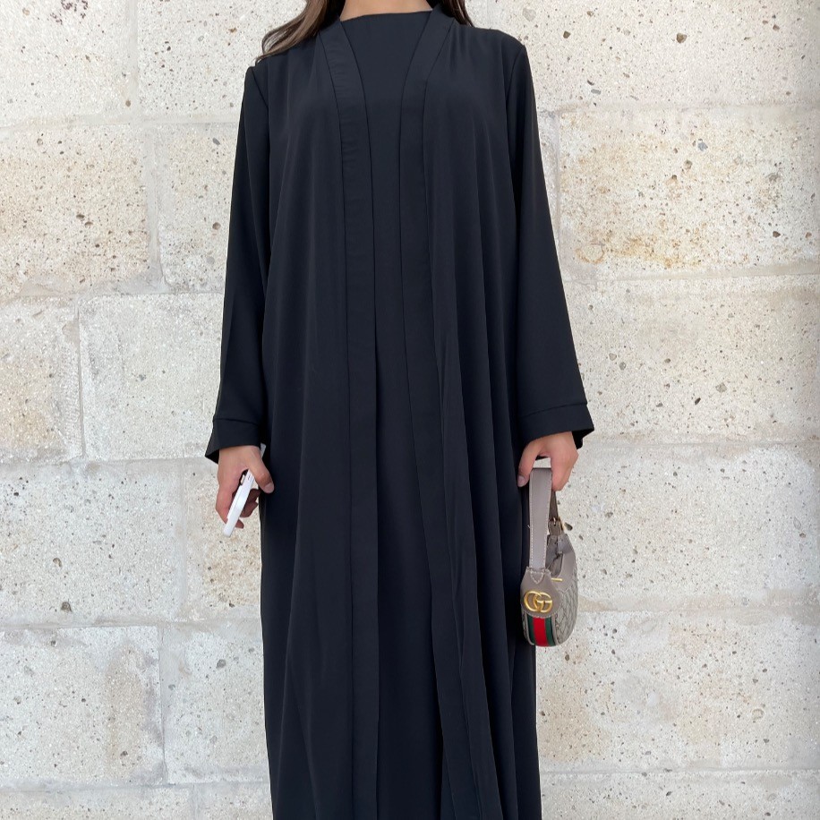 Basic abaya takım - Siyah
