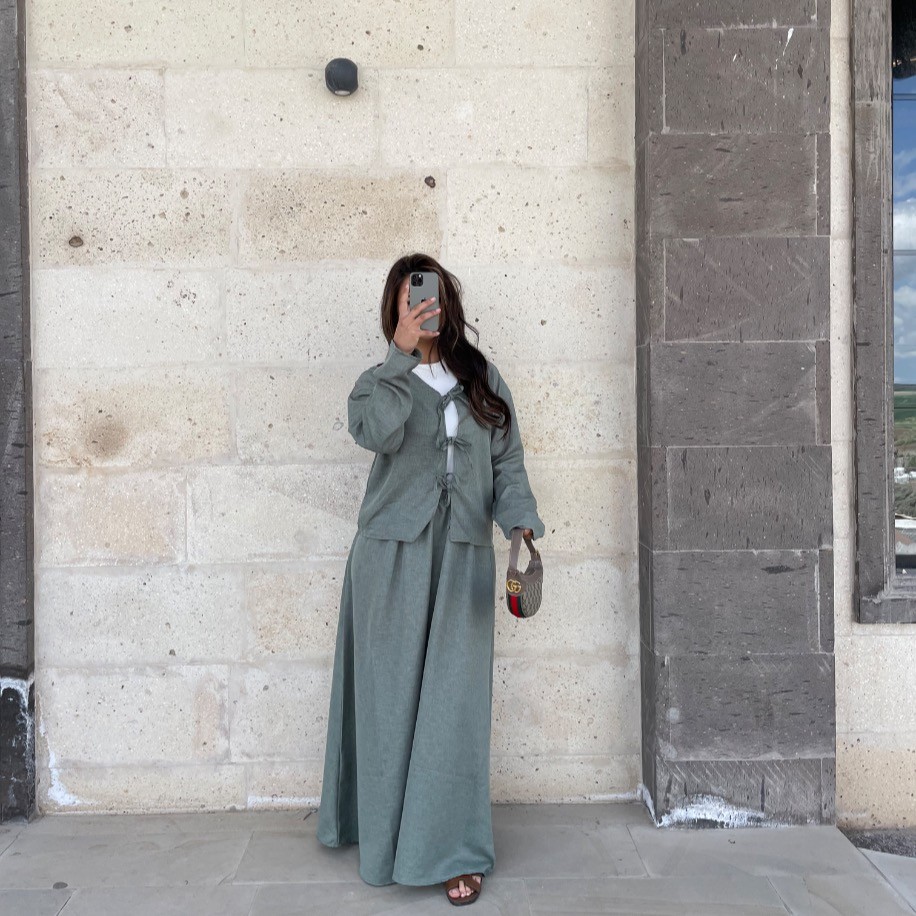 Kimono etek takım - Mint yeşili